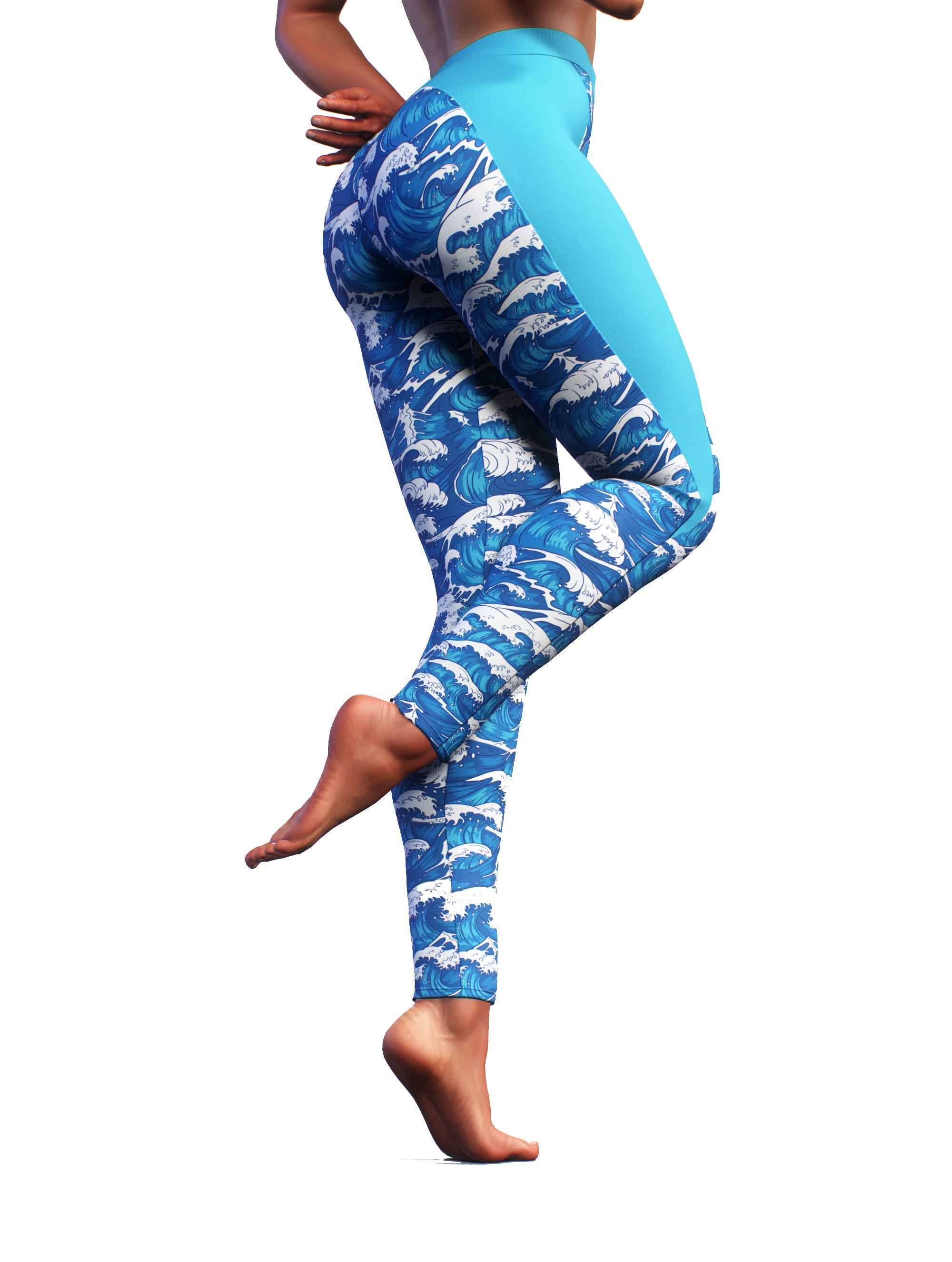 Joyous Ocean Yoga Pants-High waisted leggings-bootysculpted