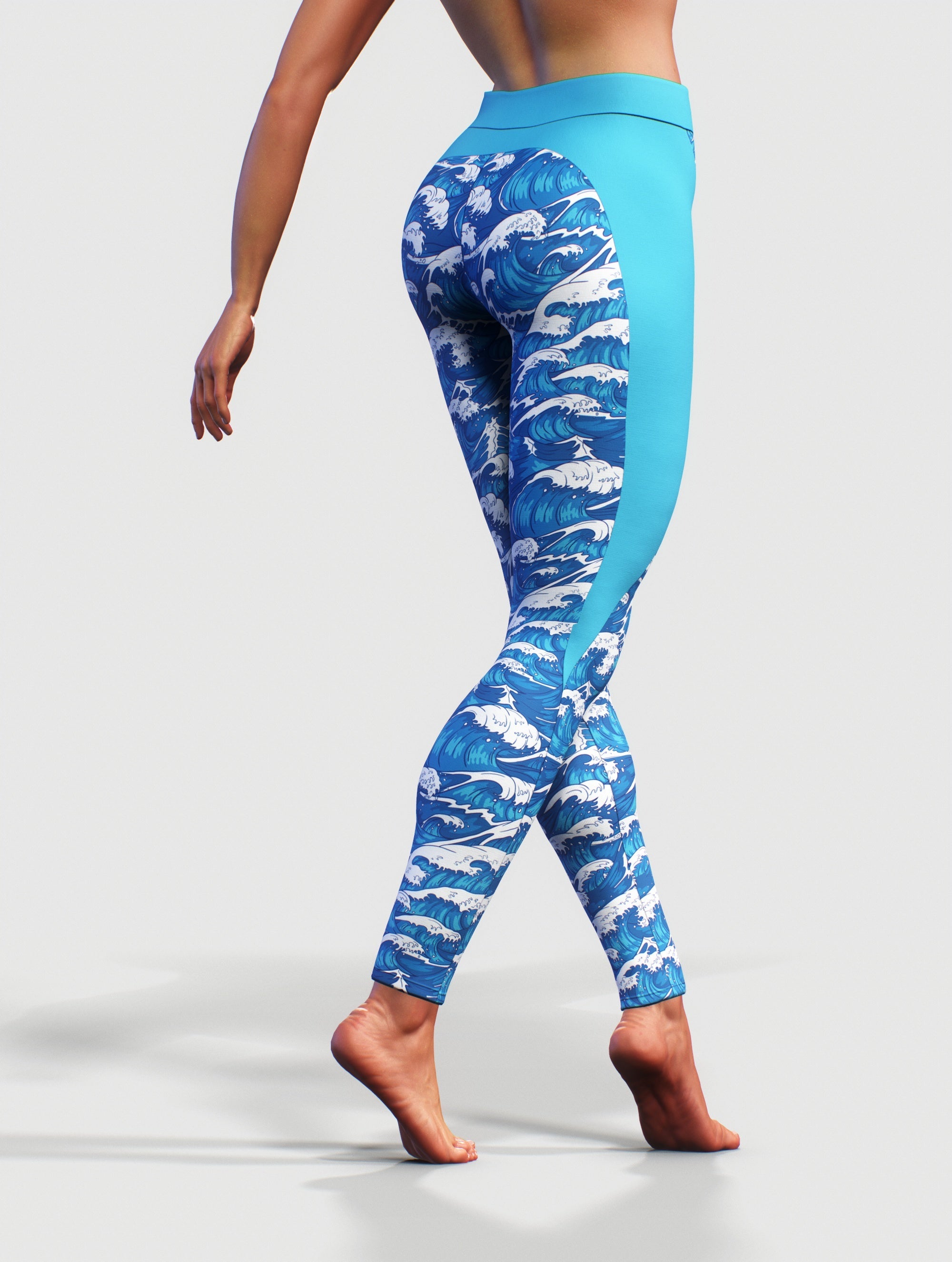 Joyous Ocean Yoga Pants-High waisted leggings-bootysculpted