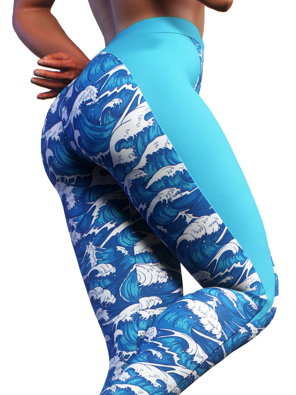 Joyous Ocean Yoga Pants-High waisted leggings-bootysculpted