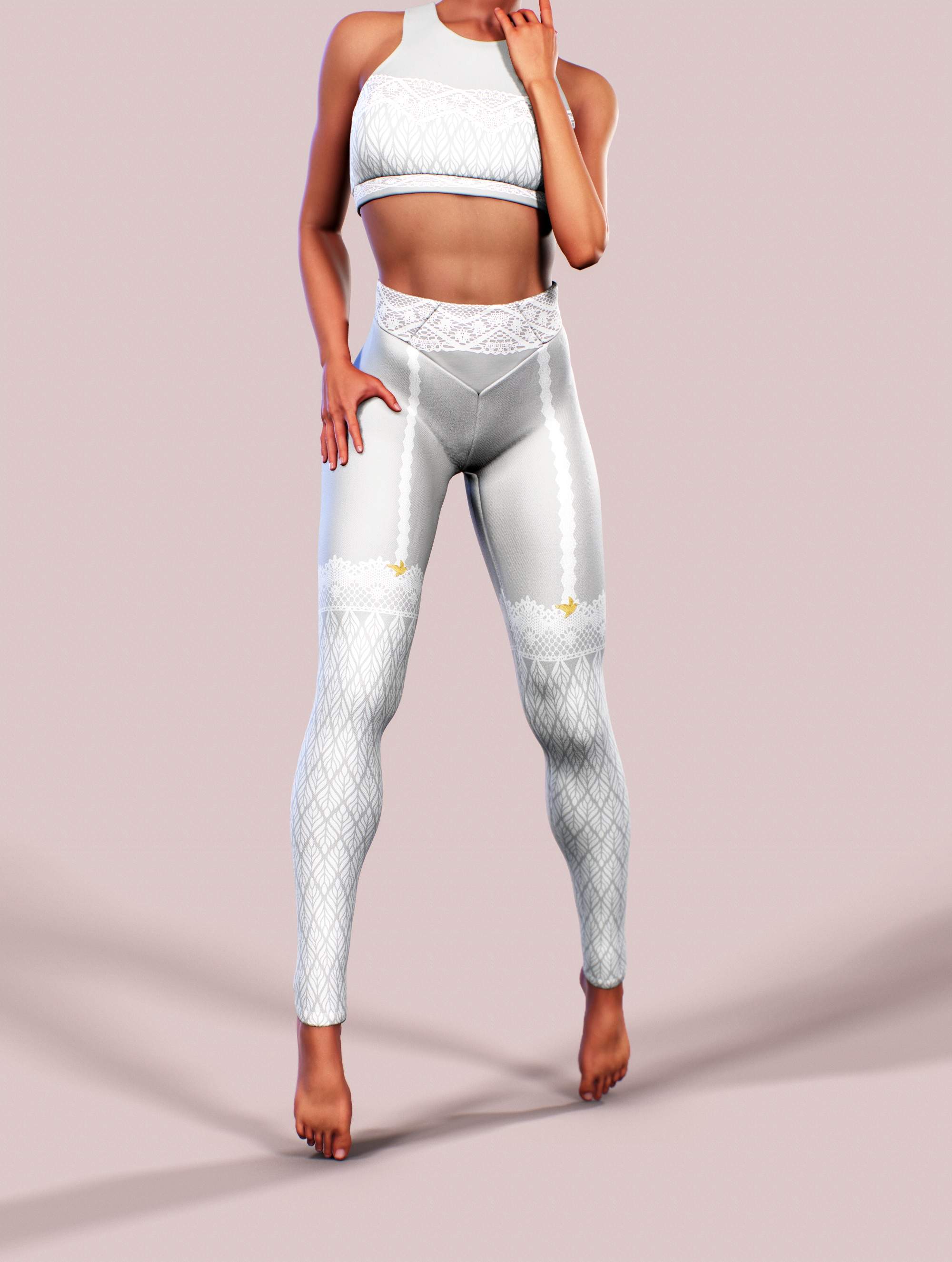 Lace Garter Tights-High waisted leggings-bootysculpted