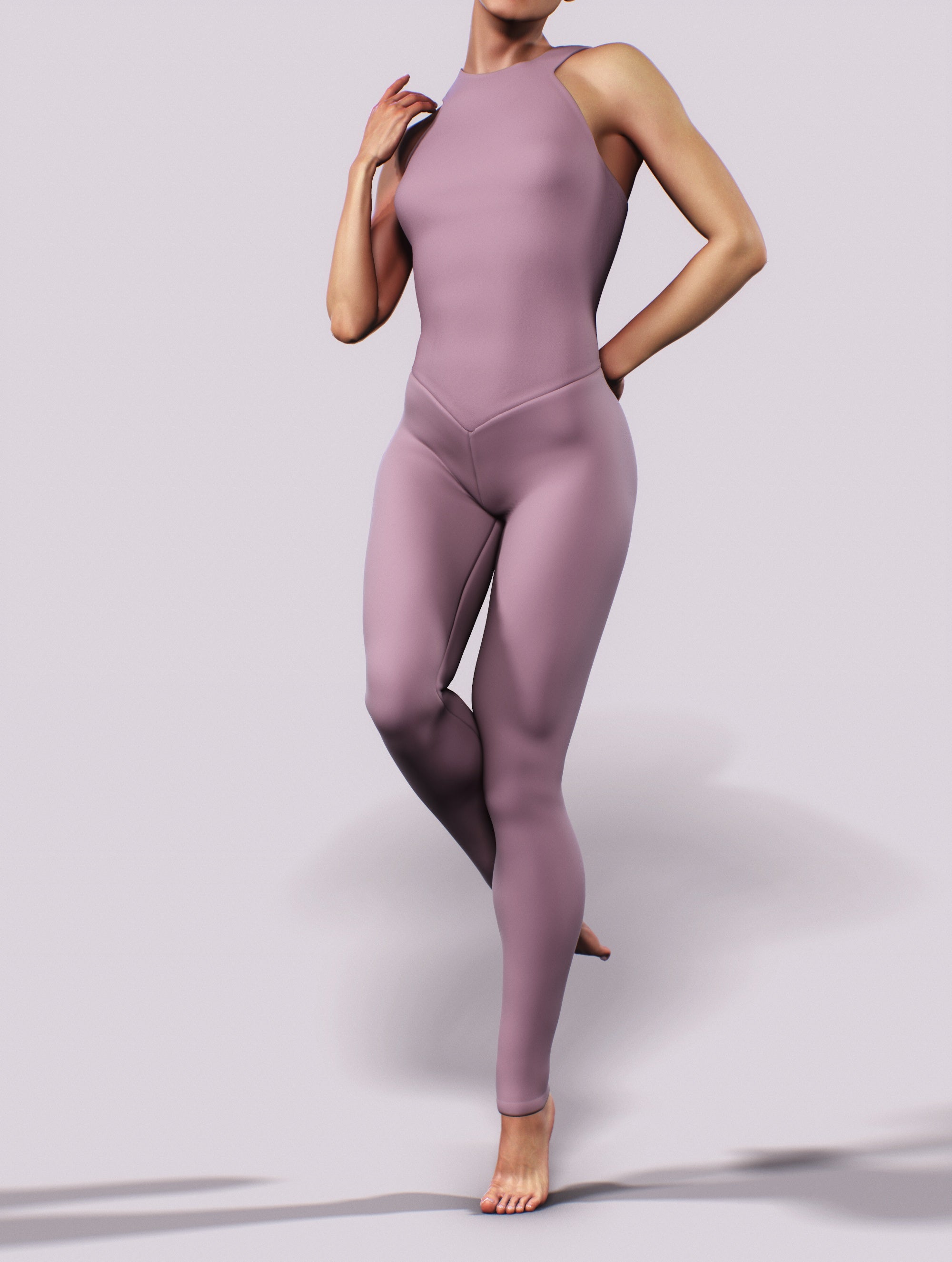 Lavender Purple Bodysuit-unitard-bootysculpted