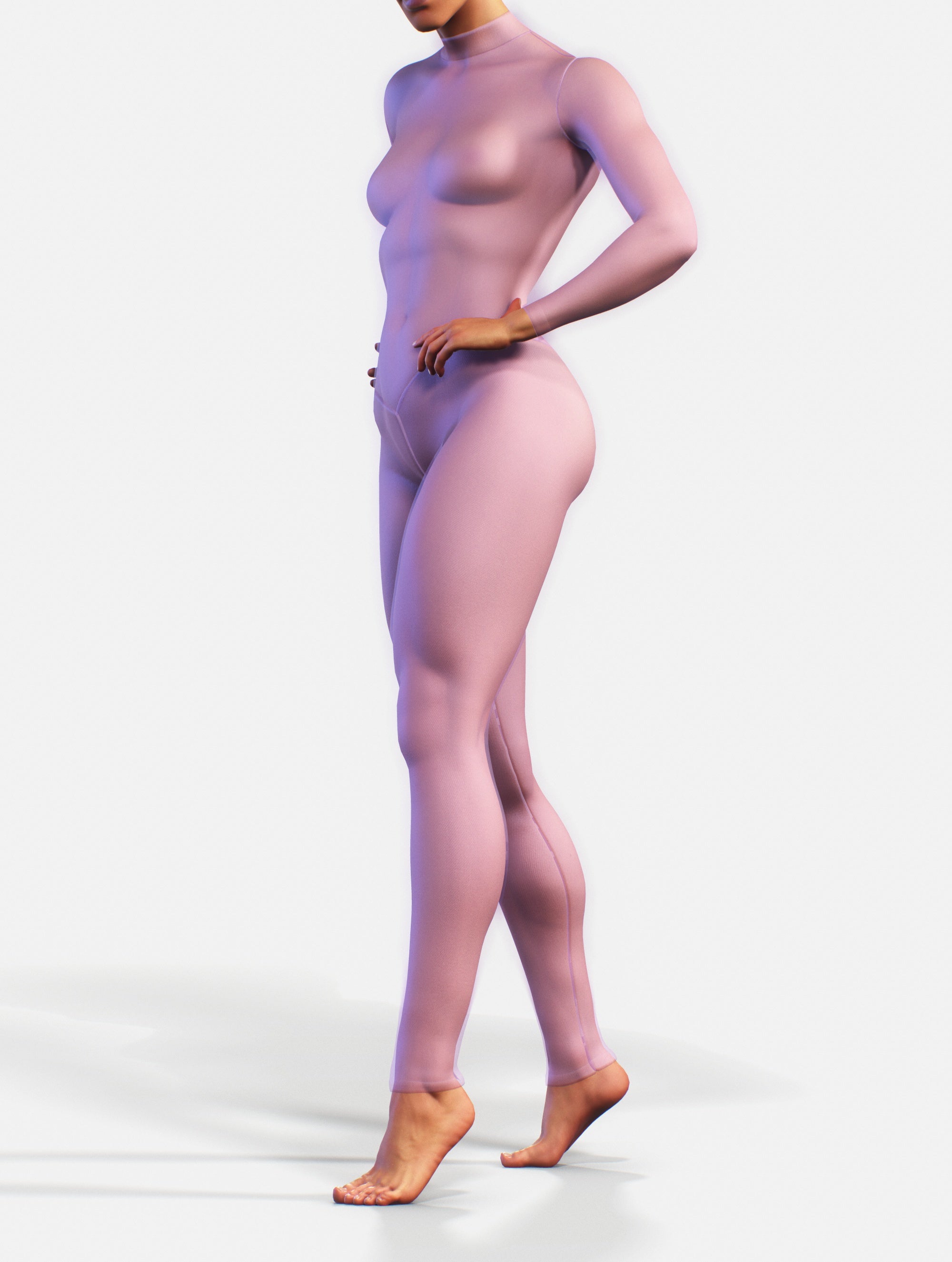 Light Purple Mesh Suit-unitard-bootysculpted