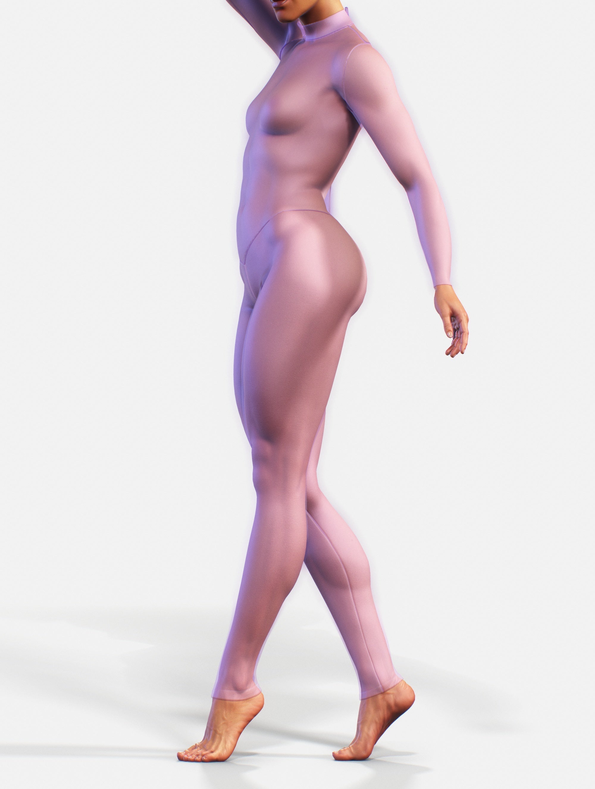 Light Purple Mesh Suit-unitard-bootysculpted