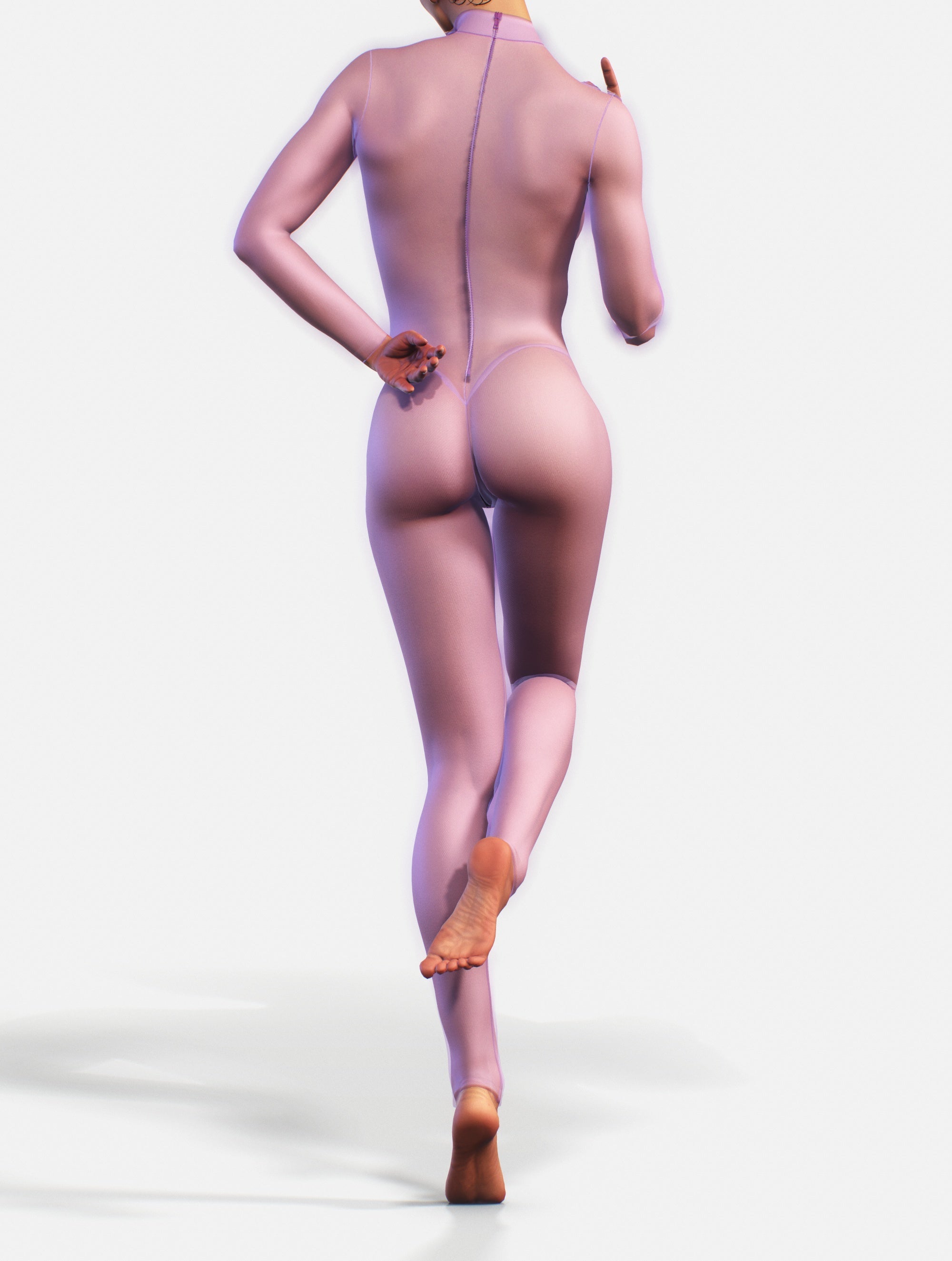 Light Purple Mesh Suit-unitard-bootysculpted