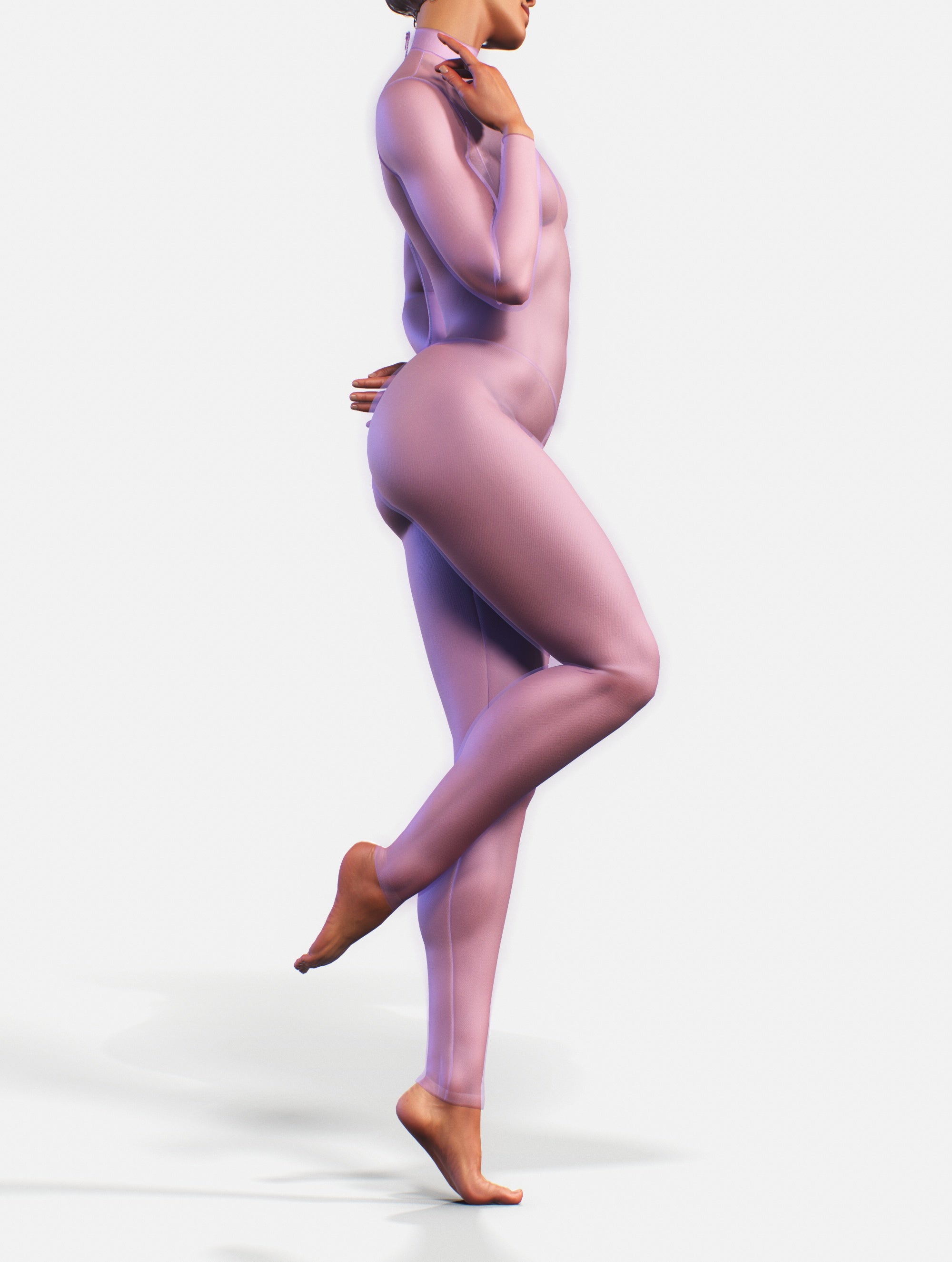 Light Purple Mesh Suit-unitard-bootysculpted