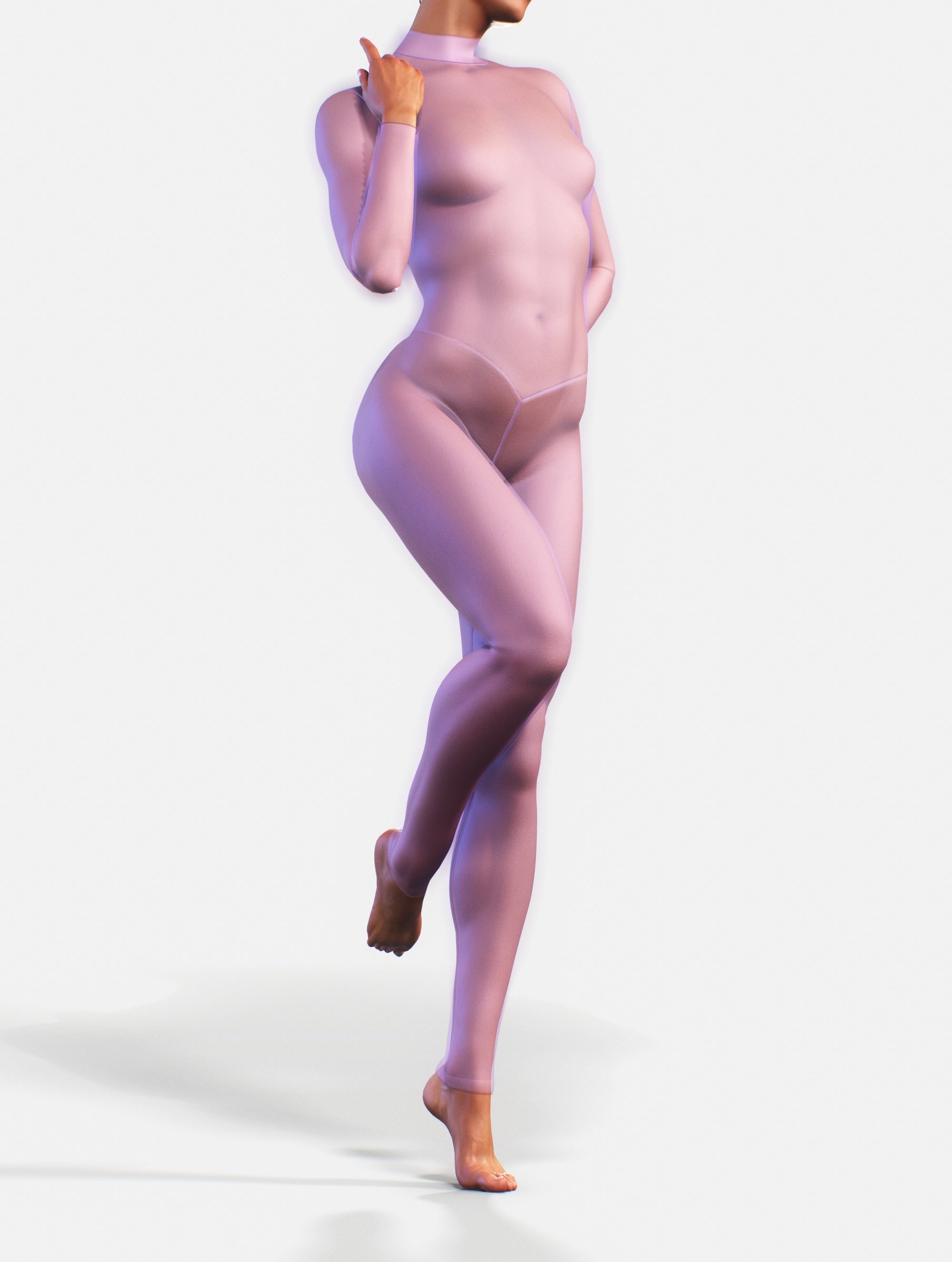 Light Purple Mesh Suit-unitard-bootysculpted