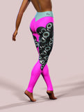 Magenta Monster Eyes Tights-High waisted leggings-bootysculpted