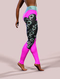 Magenta Monster Eyes Tights-High waisted leggings-bootysculpted