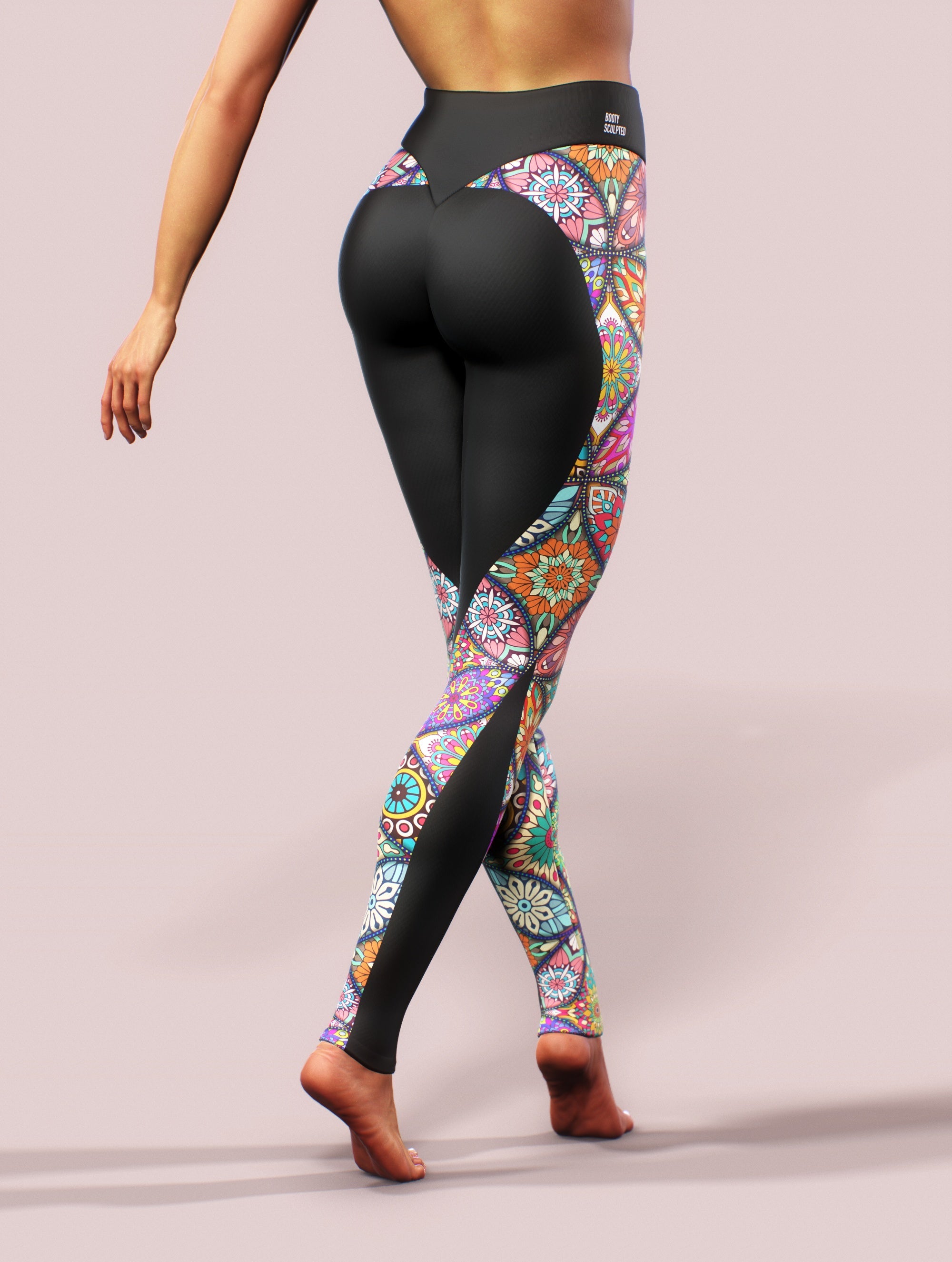 Mandala Yoga Pants-High waisted leggings-bootysculpted