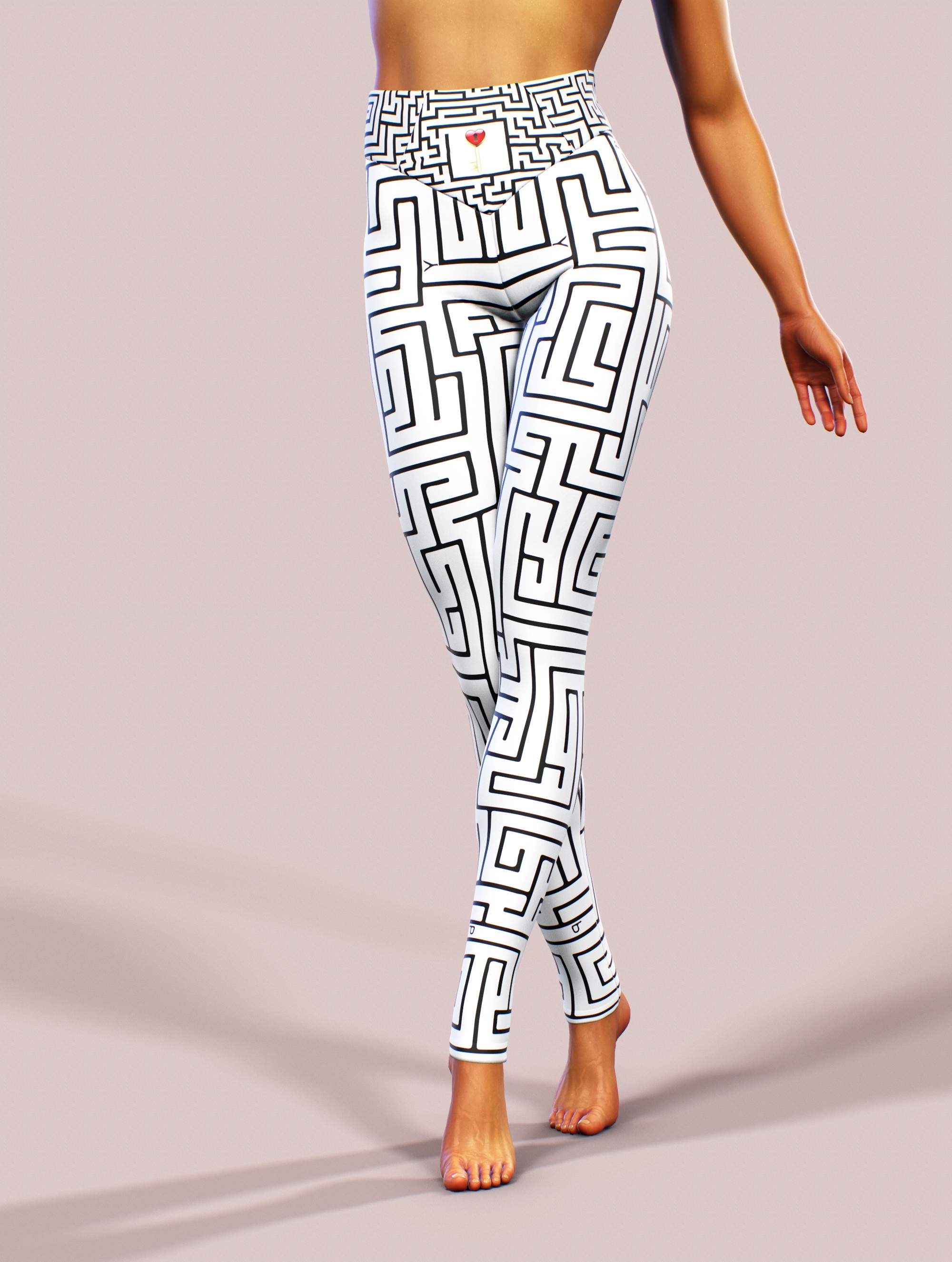 Maze To My Heart Yoga Pants-High waisted leggings-bootysculpted