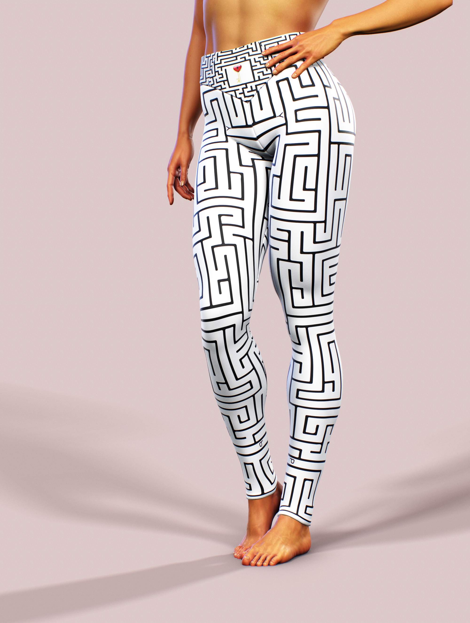 Maze To My Heart Yoga Pants-High waisted leggings-bootysculpted