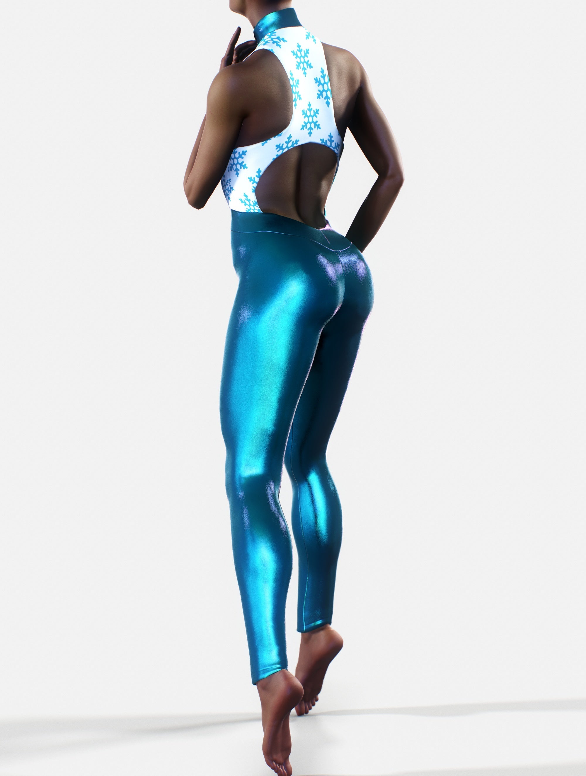 Metallic Blue Winter Suit-unitard-bootysculpted