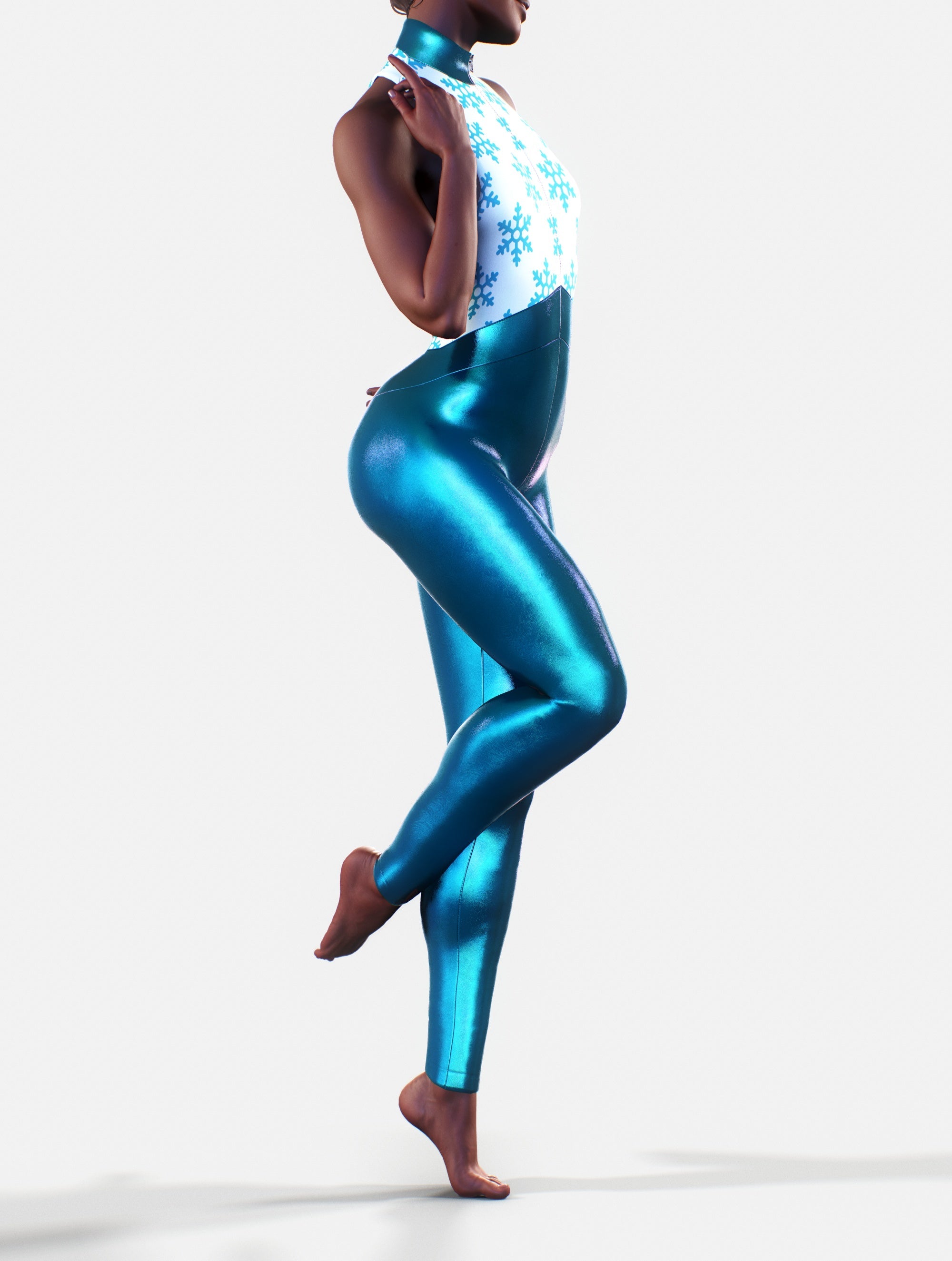 Metallic Blue Winter Suit-unitard-bootysculpted