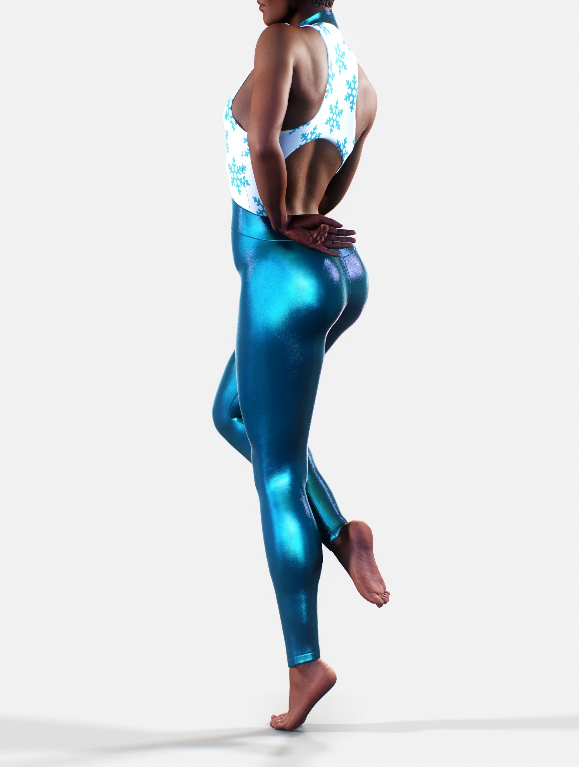Metallic Blue Winter Suit-unitard-bootysculpted