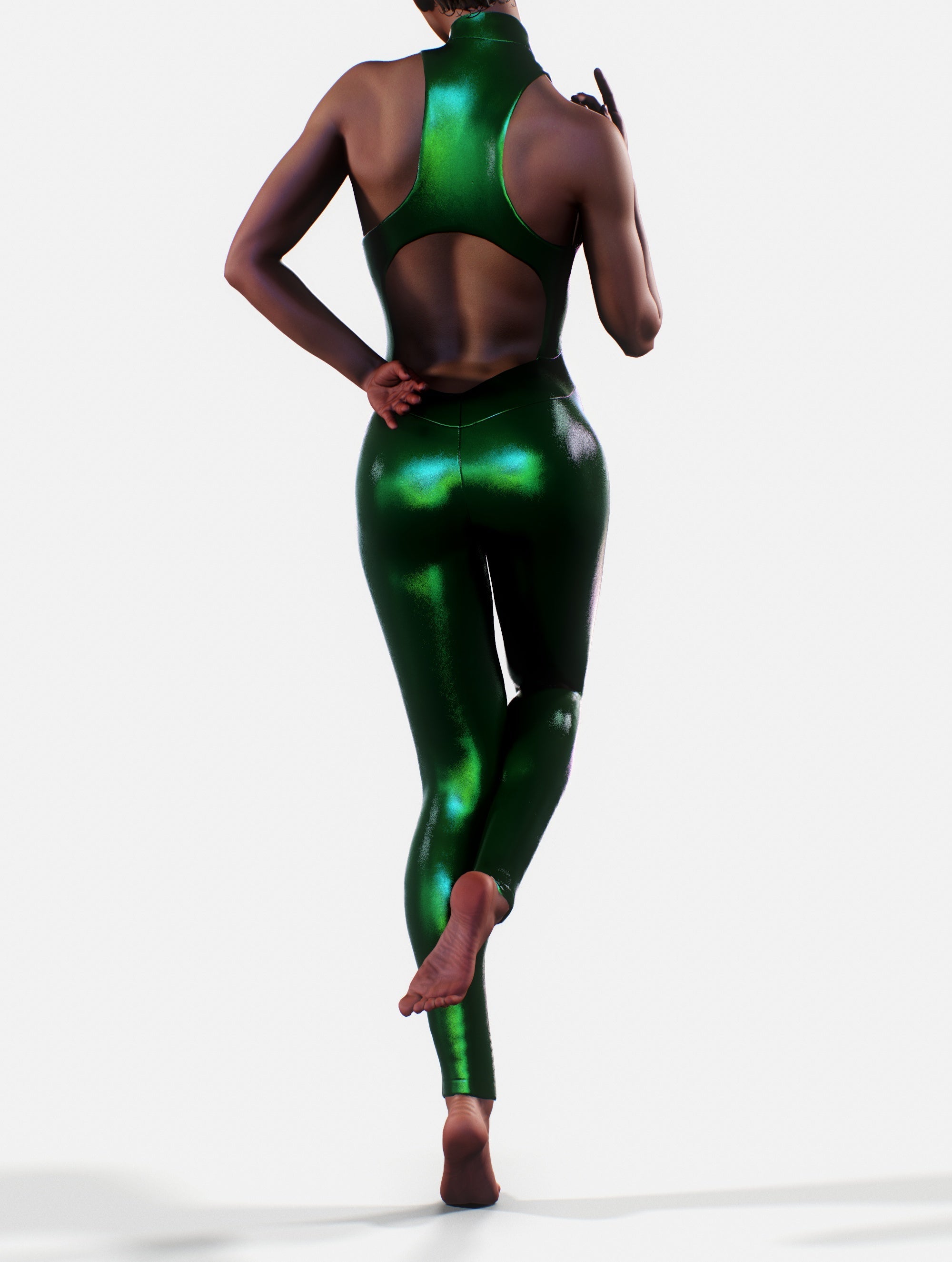 Metallic Green Unitard-unitard-bootysculpted