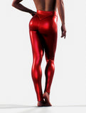 Metallic Red Leggings-High waisted leggings-bootysculpted