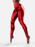 Metallic Red Leggings-High waisted leggings-bootysculpted