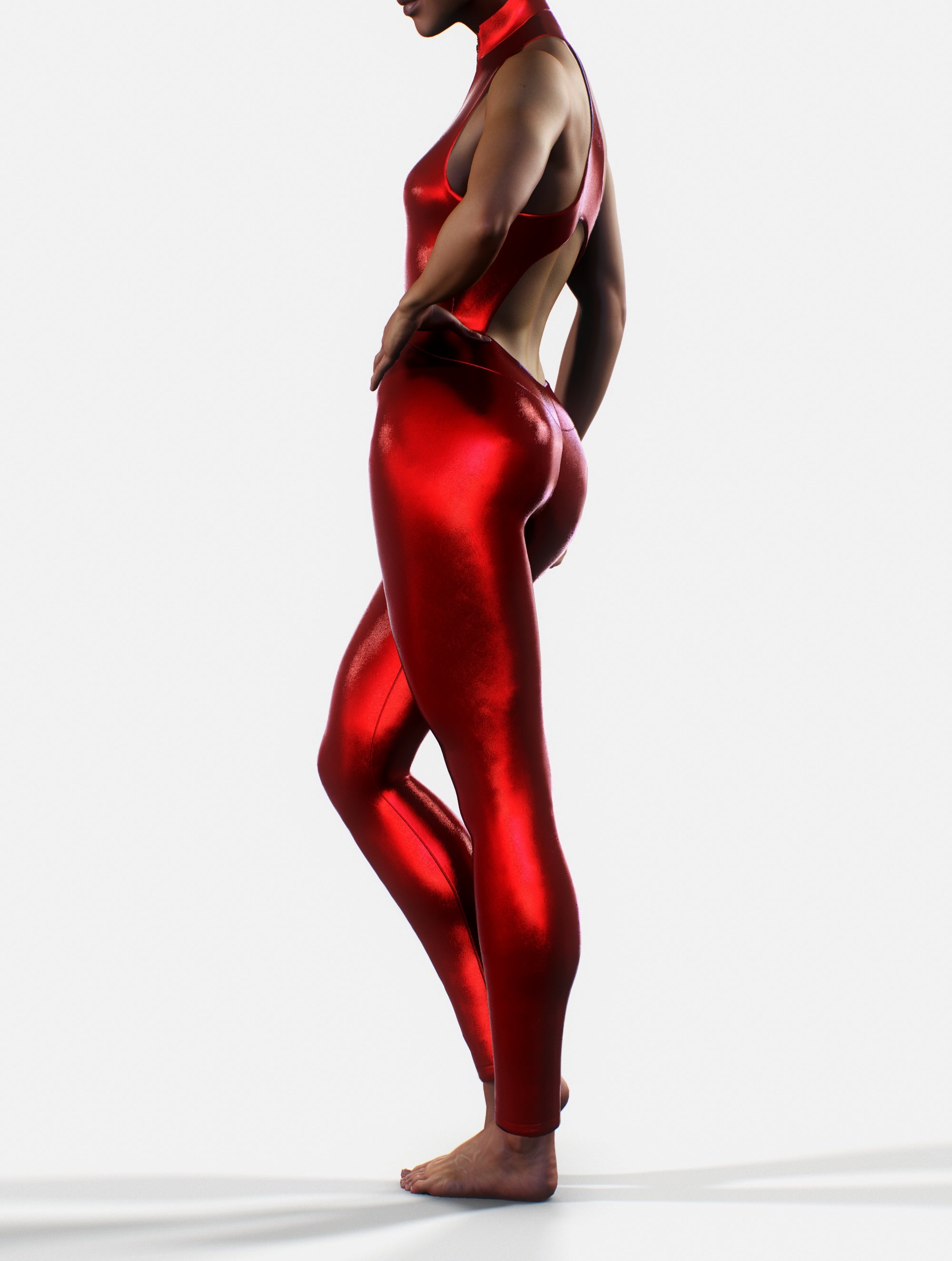 Metallic Red Unitard-unitard-bootysculpted