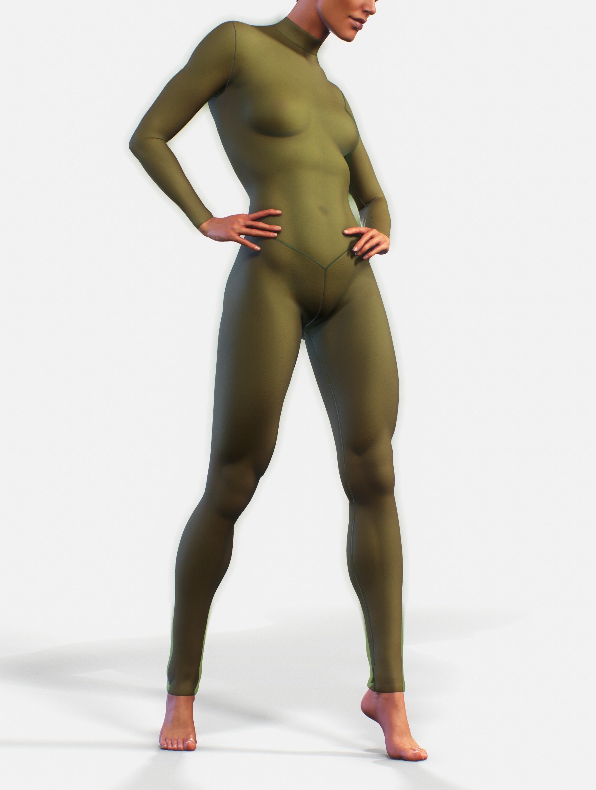 Military Green Mesh Suit-unitard-bootysculpted