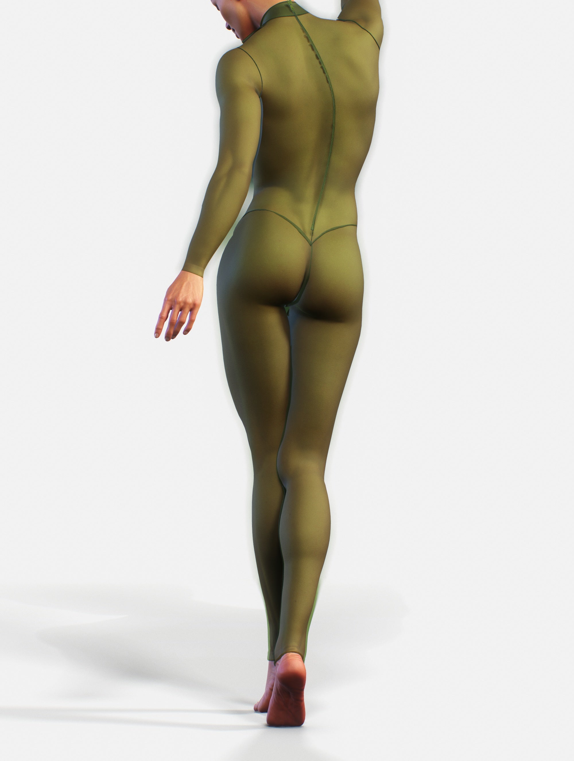 Military Green Mesh Suit-unitard-bootysculpted
