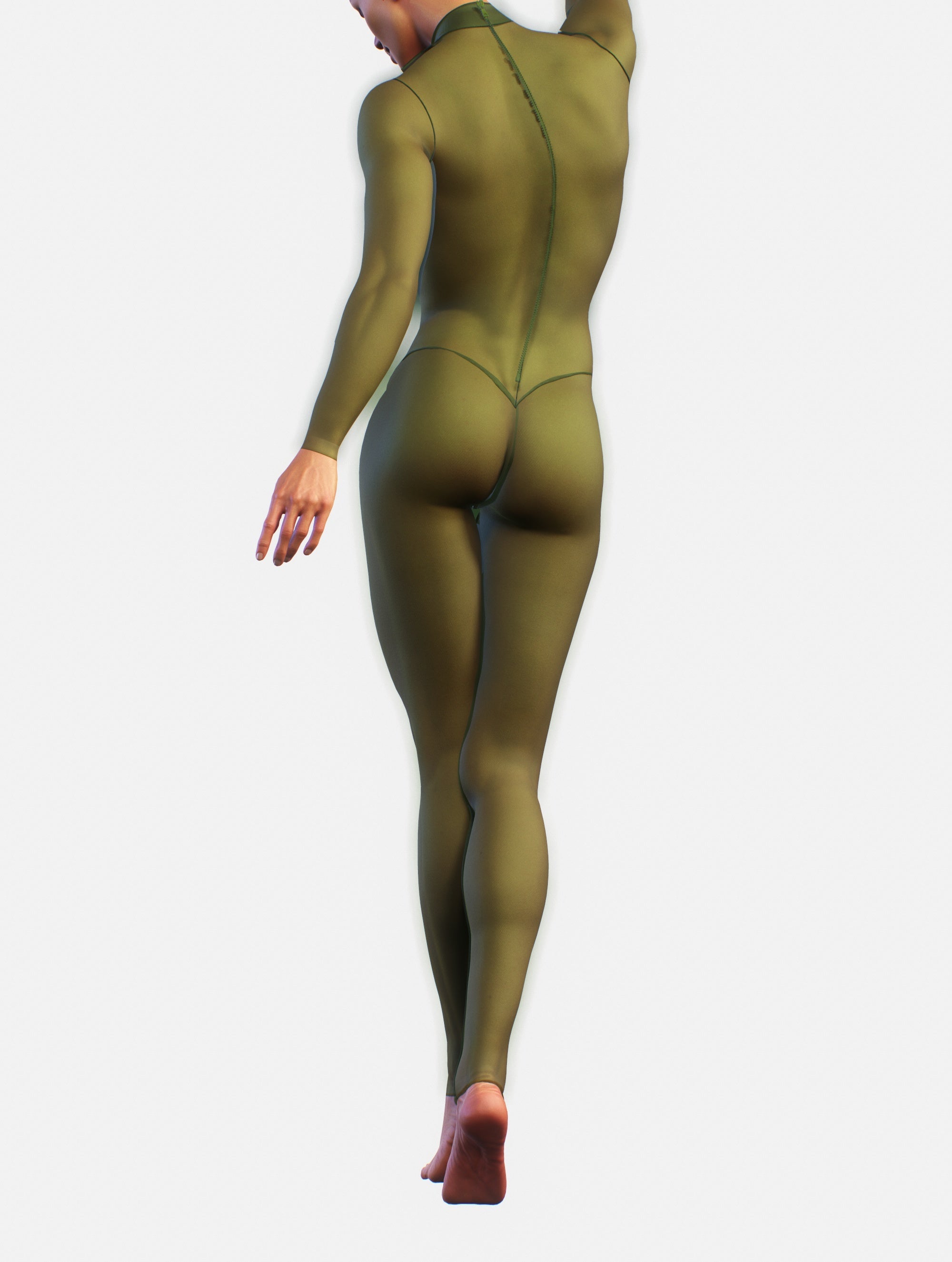 Military Green Mesh Suit-unitard-bootysculpted