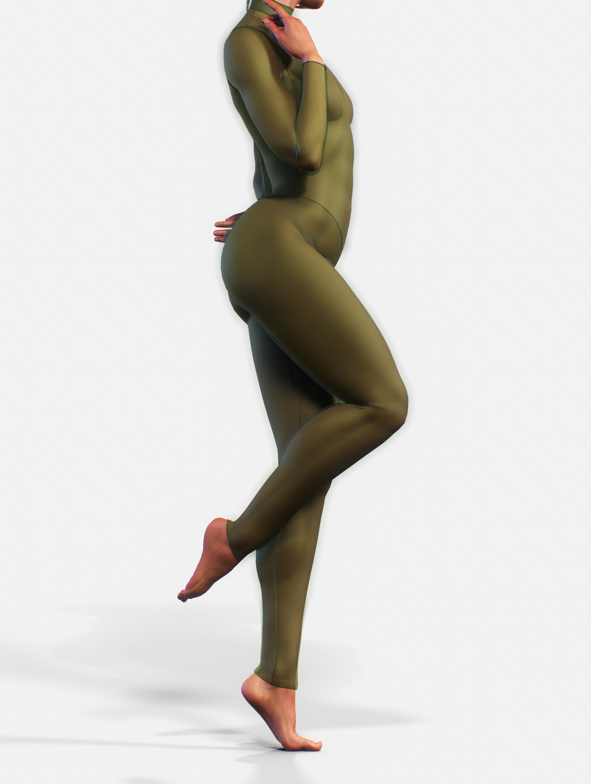 Military Green Mesh Suit-unitard-bootysculpted