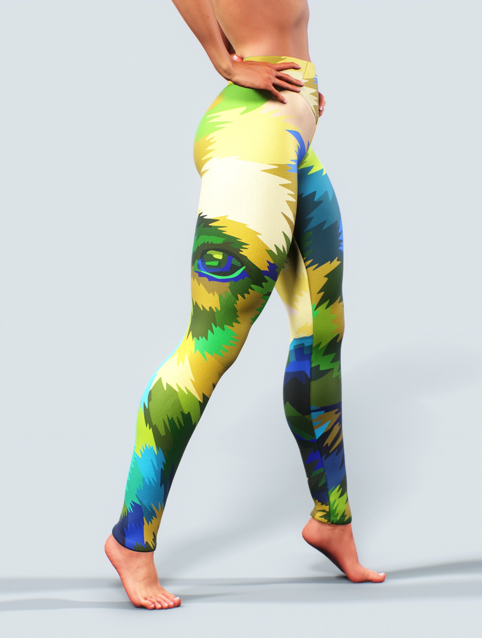 Minimalistic Bear Tights-High waisted leggings-bootysculpted