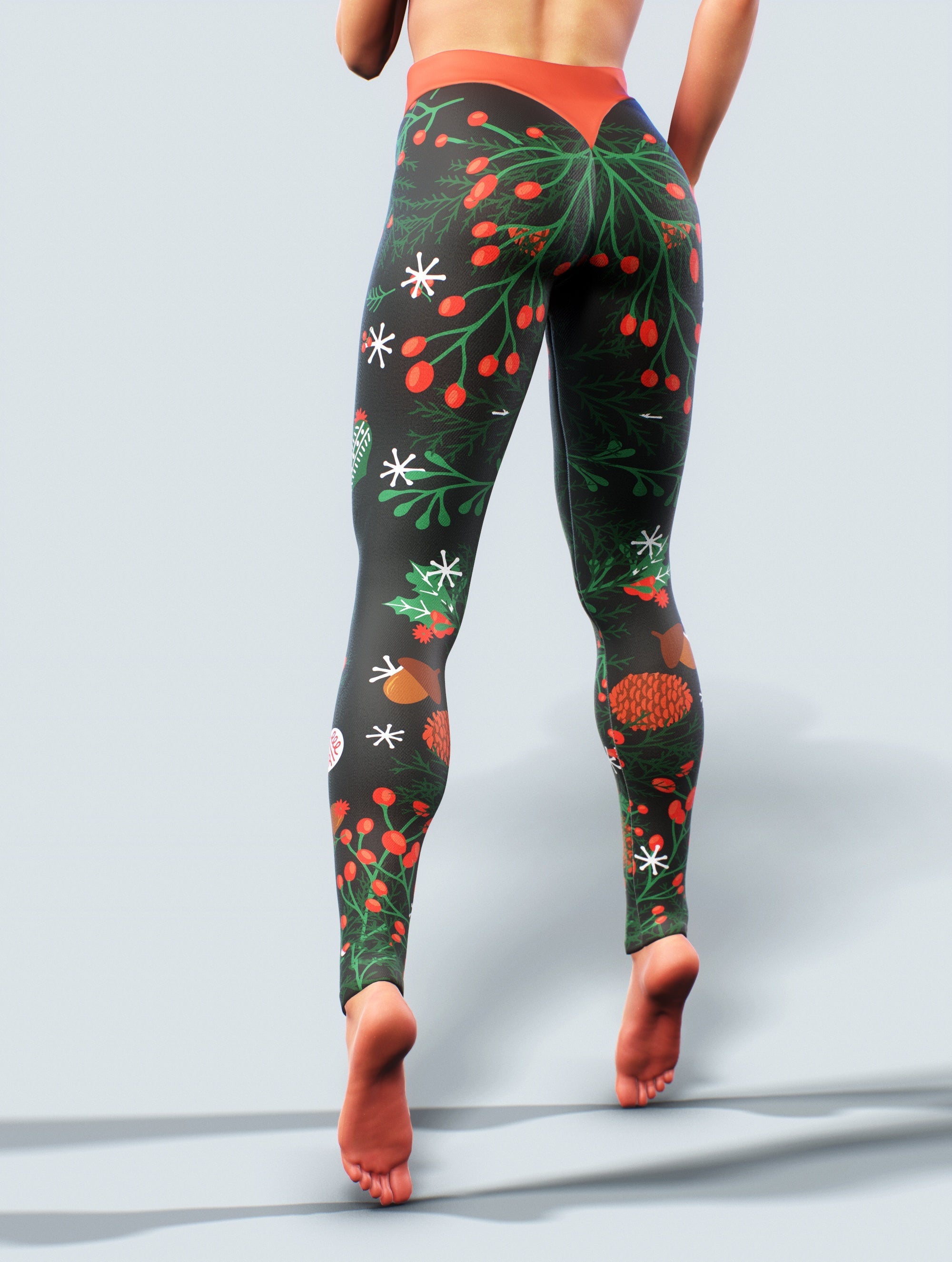 Mistletoe Gym Leggings-High waisted leggings-bootysculpted