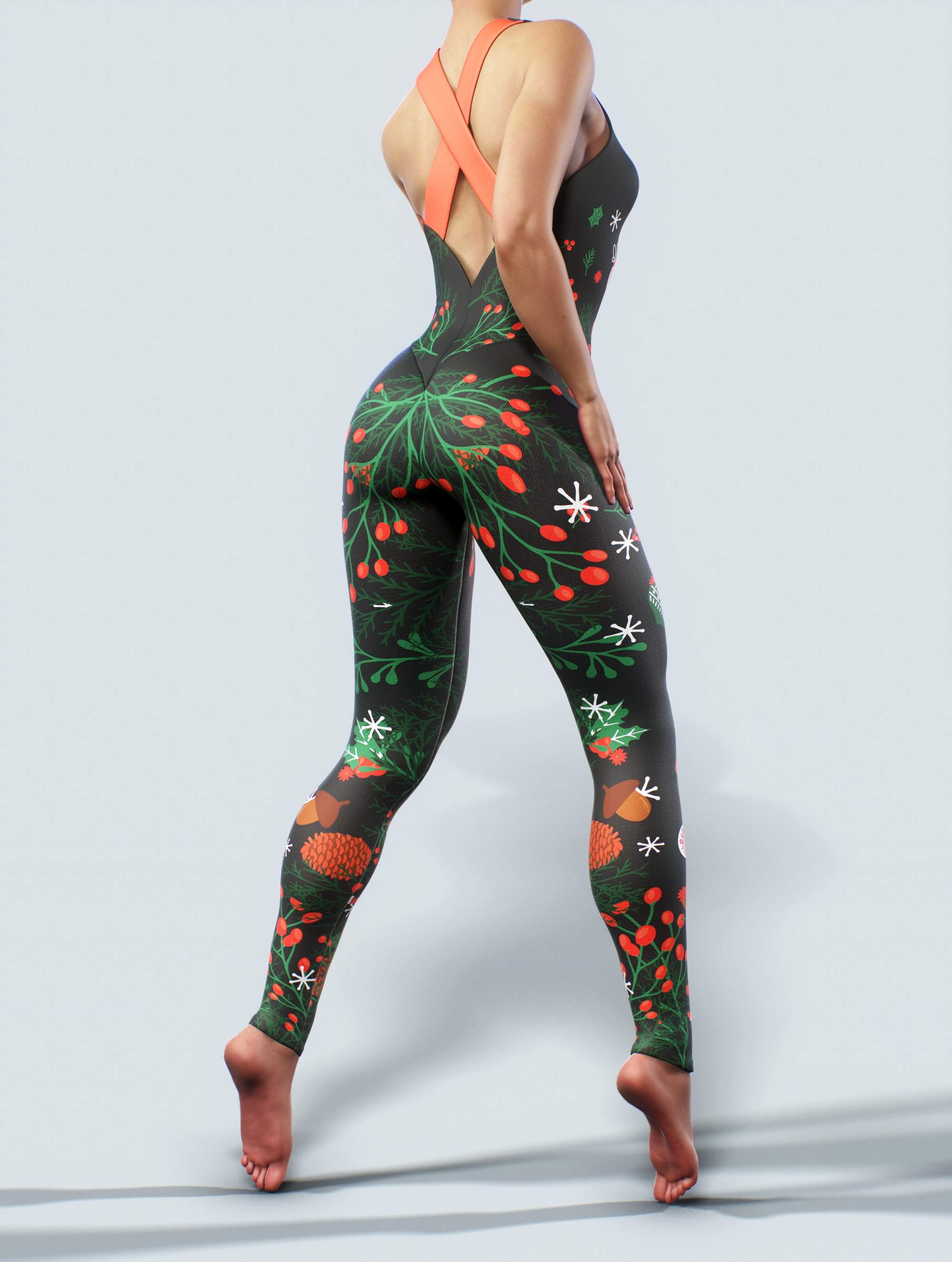 Mistletoe Gym Unitard-High waisted leggings-bootysculpted