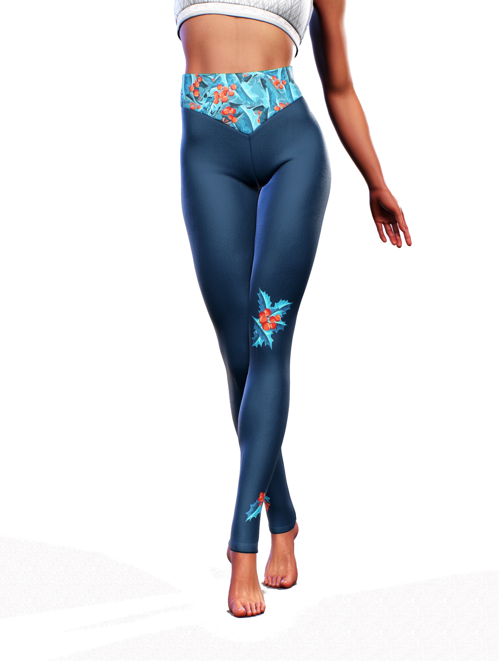 Mistletoe Inside Leggings-High waisted leggings-bootysculpted