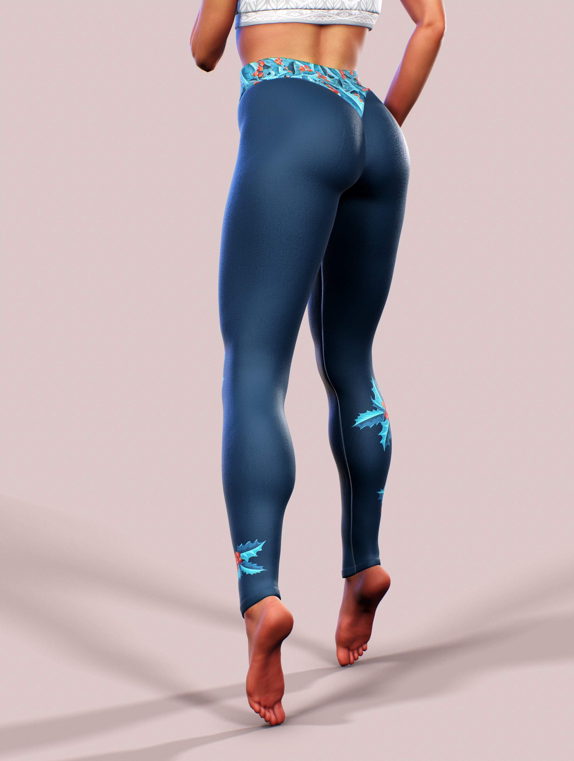 Mistletoe Inside Leggings-High waisted leggings-bootysculpted