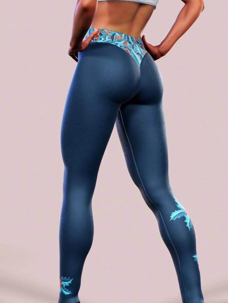 Mistletoe Inside Leggings-High waisted leggings-bootysculpted