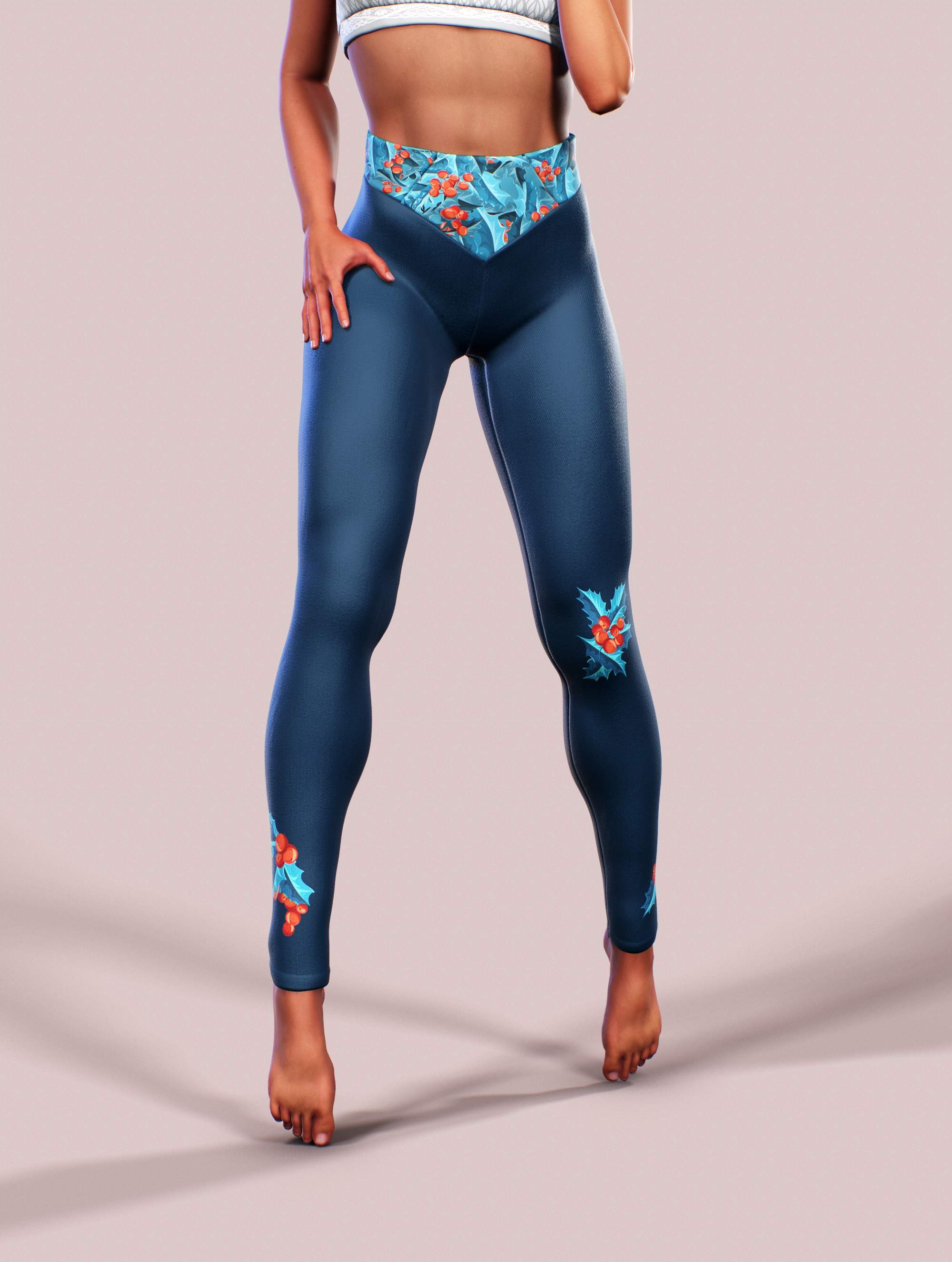 Mistletoe Inside Leggings-High waisted leggings-bootysculpted
