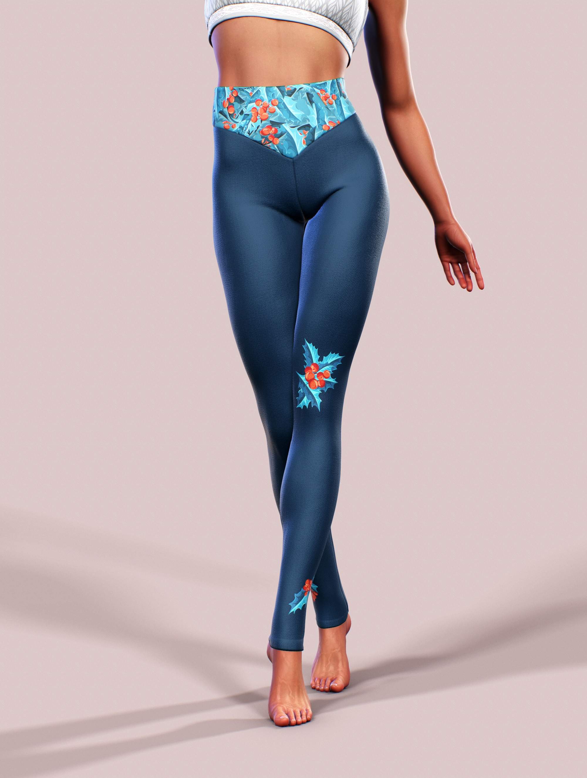 Mistletoe Inside Leggings-High waisted leggings-bootysculpted