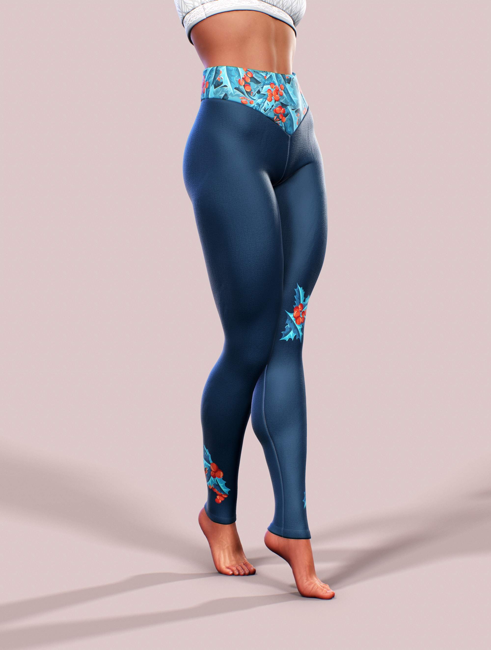 Mistletoe Inside Leggings-High waisted leggings-bootysculpted