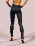 Moon Phases Black Leggings-High waisted leggings-bootysculpted