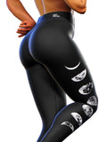 Moon Phases Black Leggings