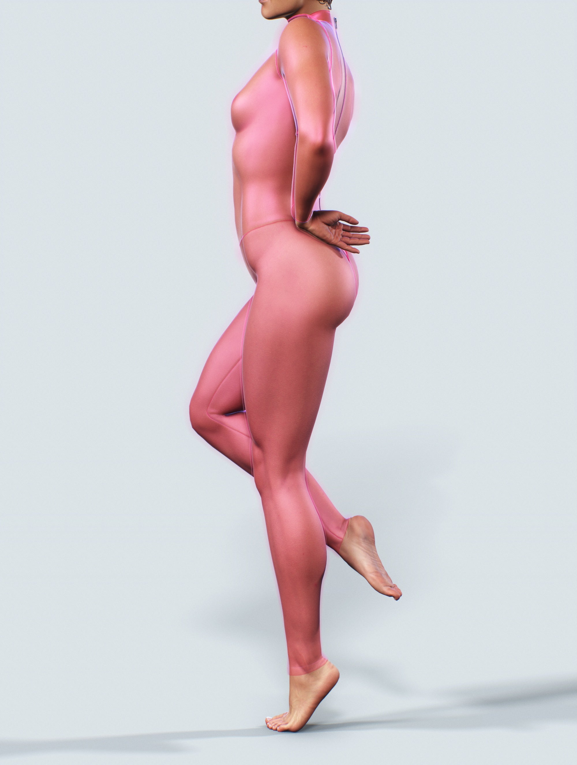 Neon Pink Mesh Bodysuit-unitard-bootysculpted