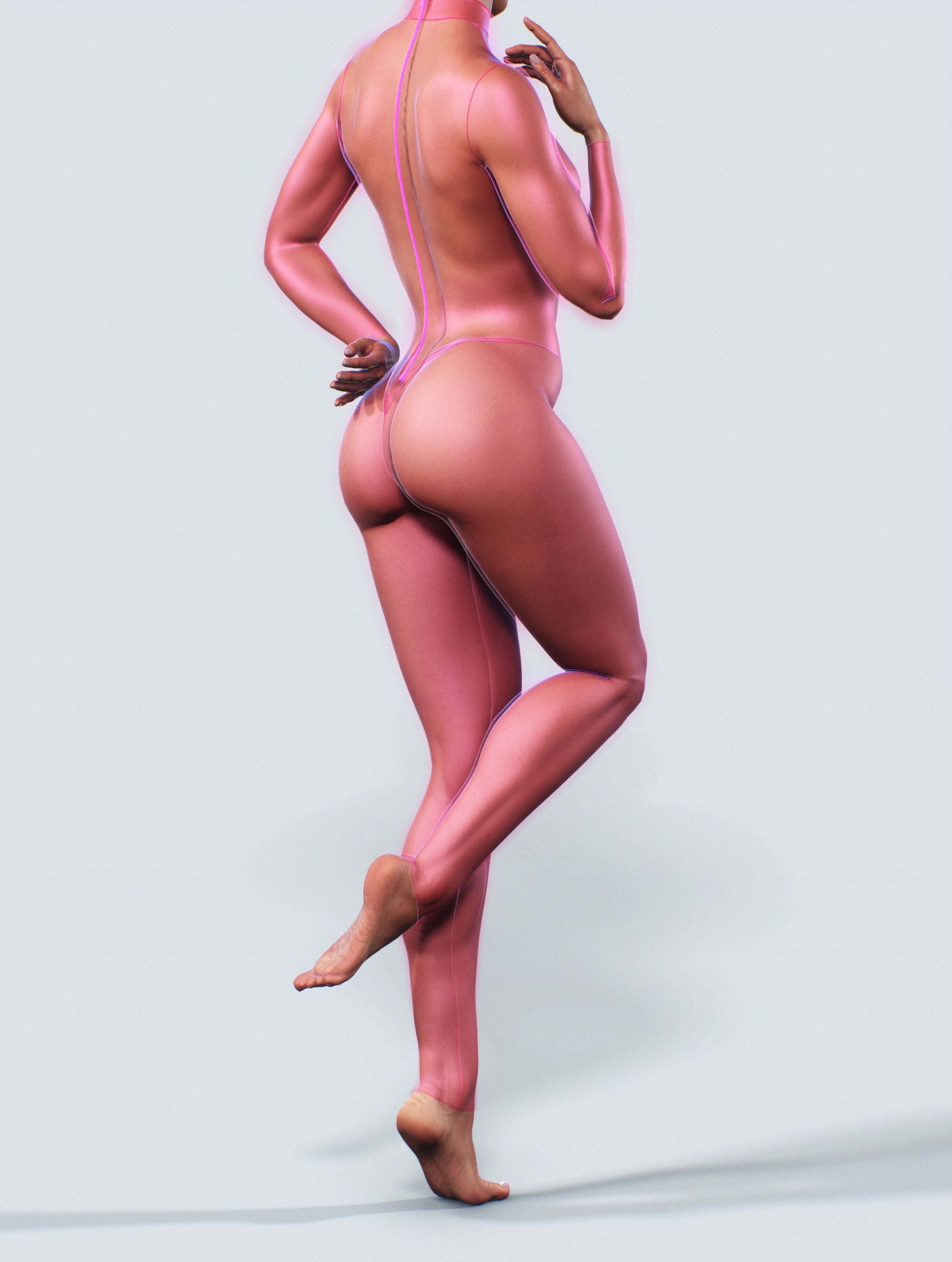 Neon Pink Mesh Bodysuit-unitard-bootysculpted