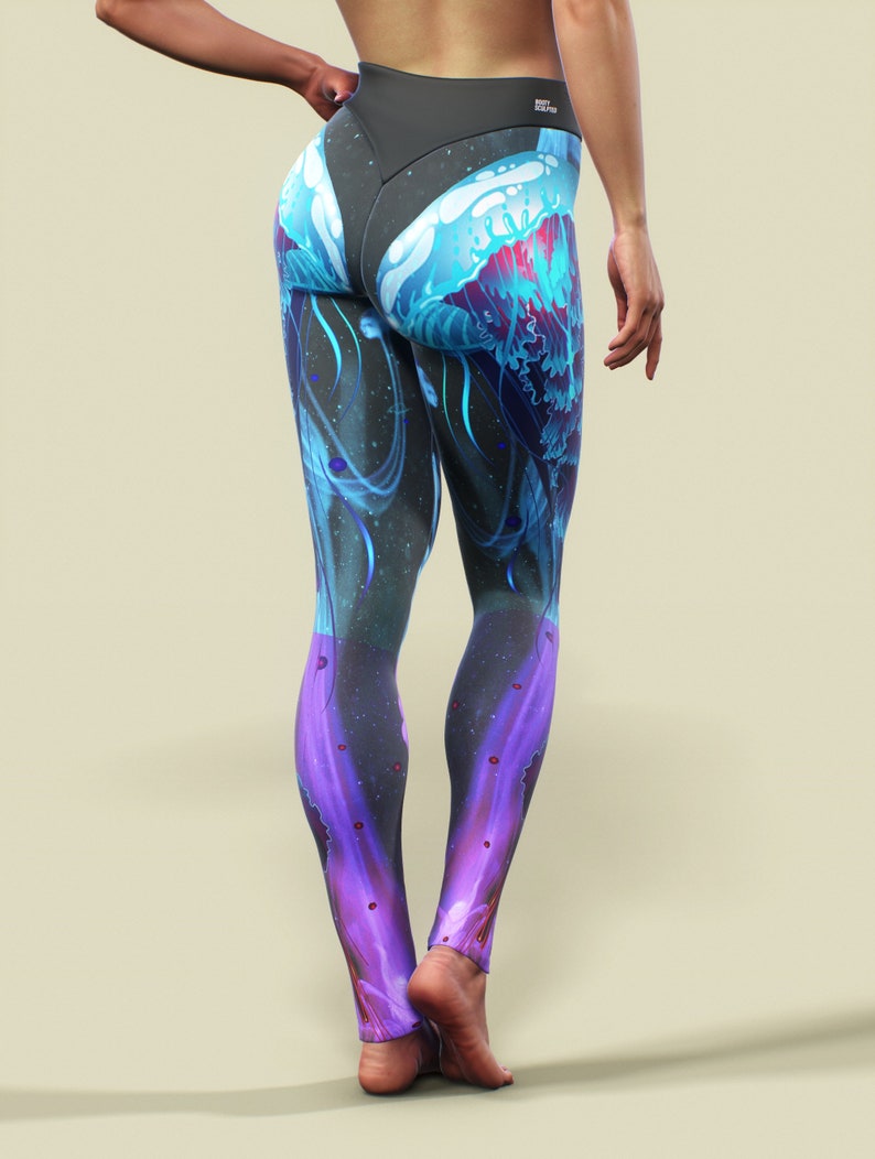 Ocean Creatures Yoga Pants-High waisted leggings-bootysculpted
