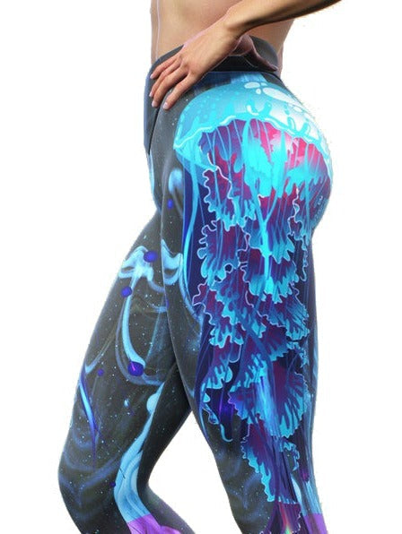 Ocean Creatures Yoga Pants-High waisted leggings-bootysculpted