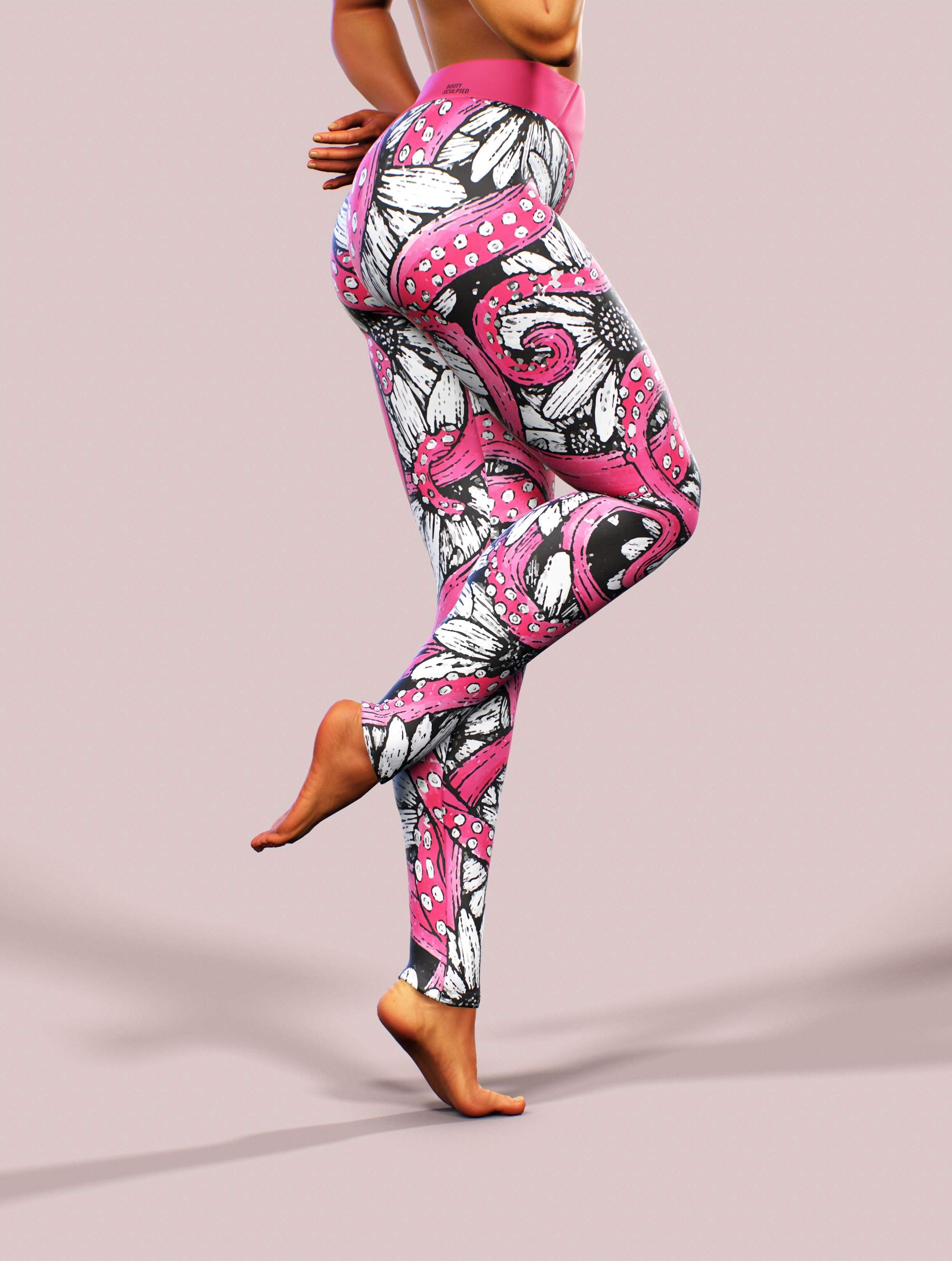 Octopus Fairytale Yoga Pants-High waisted leggings-bootysculpted