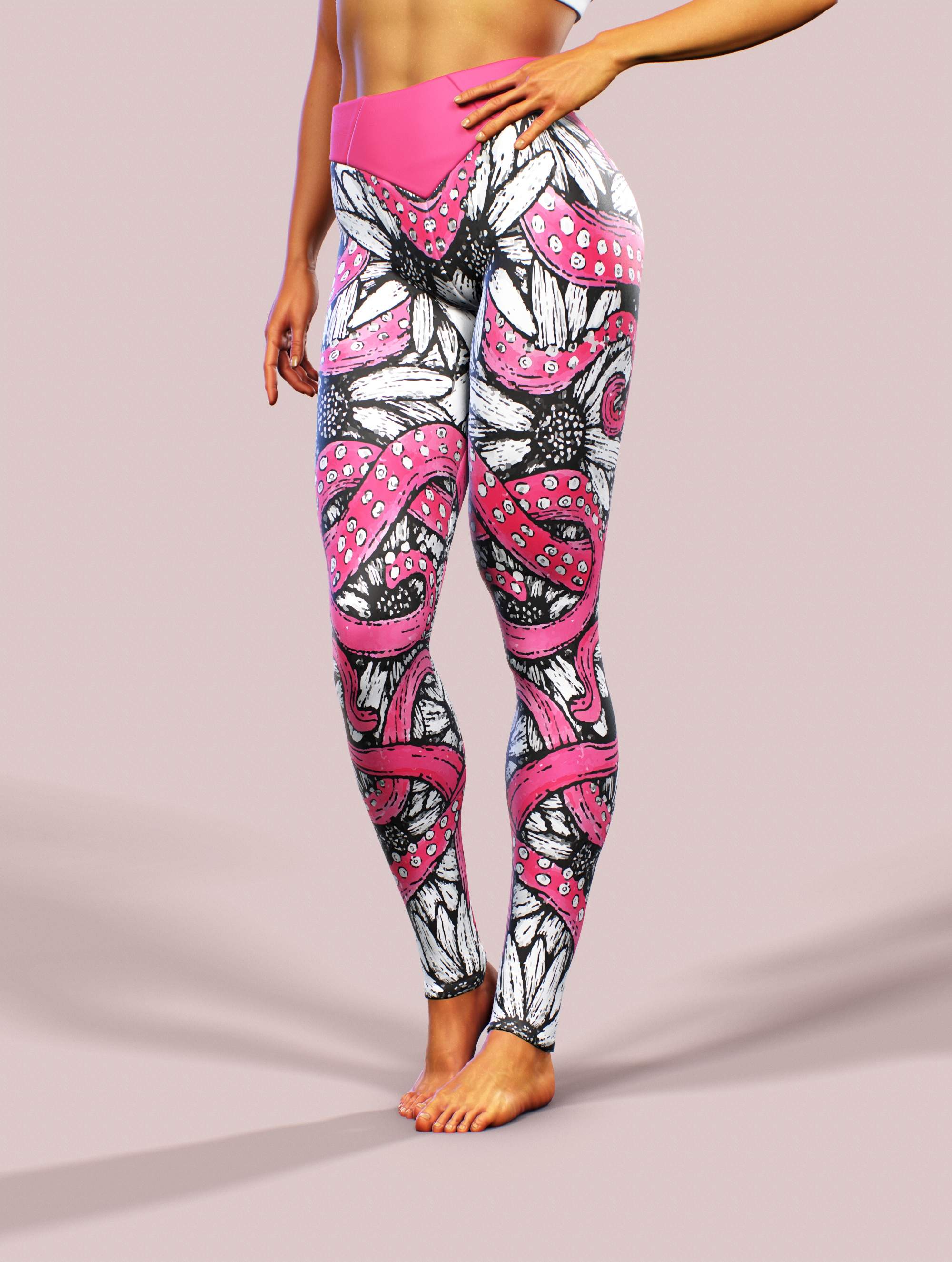 Octopus Fairytale Yoga Pants-High waisted leggings-bootysculpted