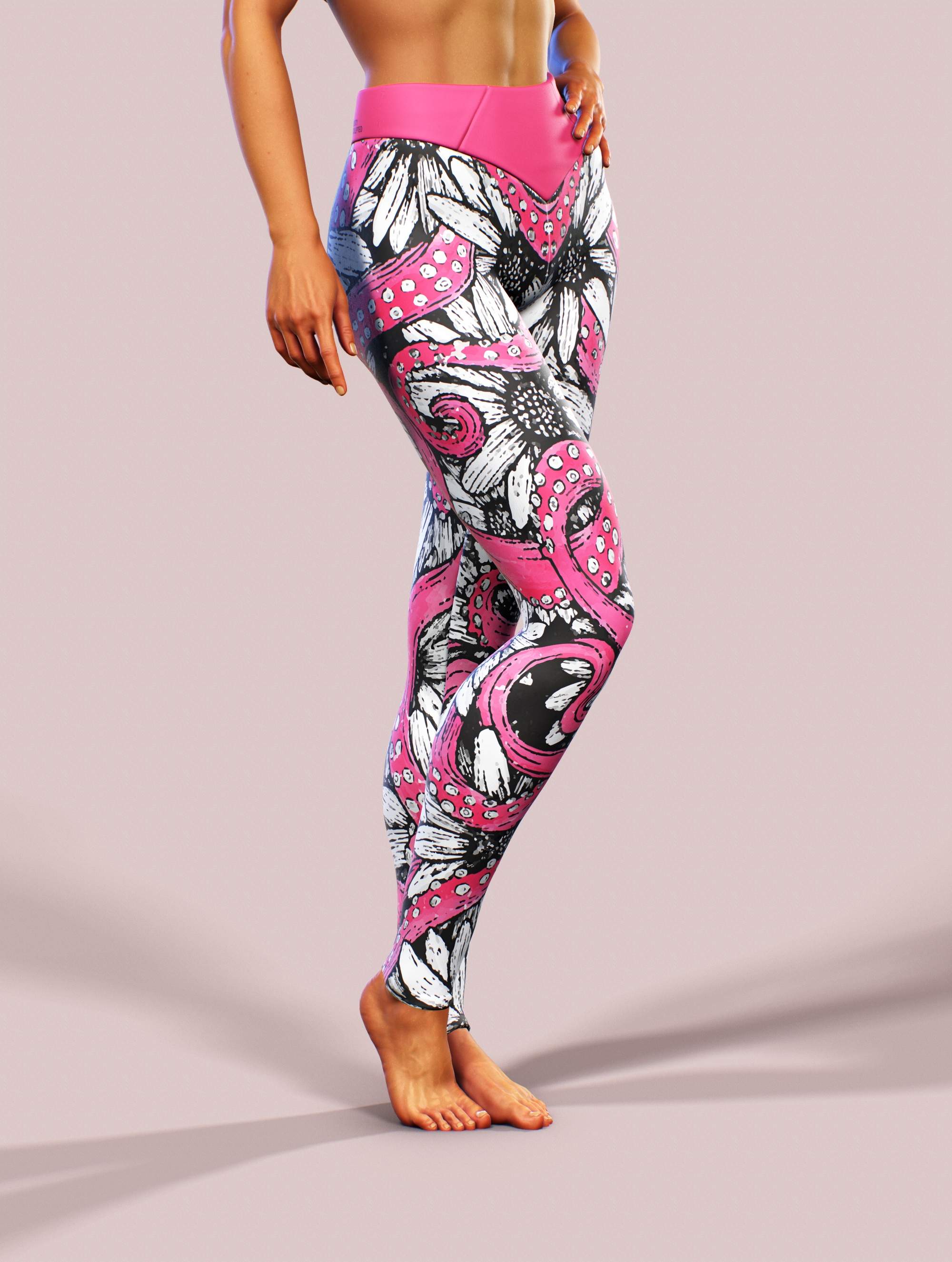 Octopus Fairytale Yoga Pants-High waisted leggings-bootysculpted