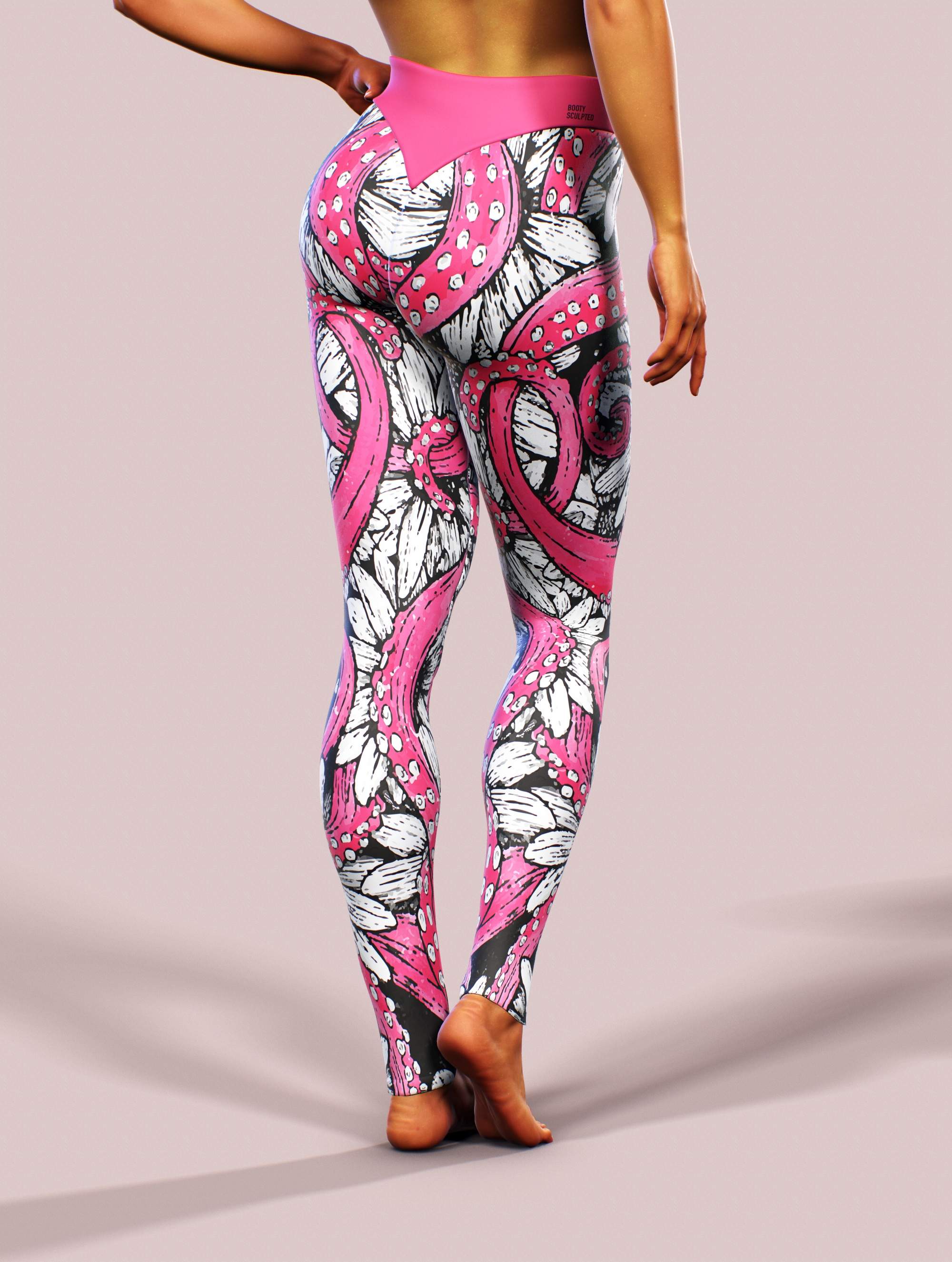 Octopus Fairytale Yoga Pants-High waisted leggings-bootysculpted