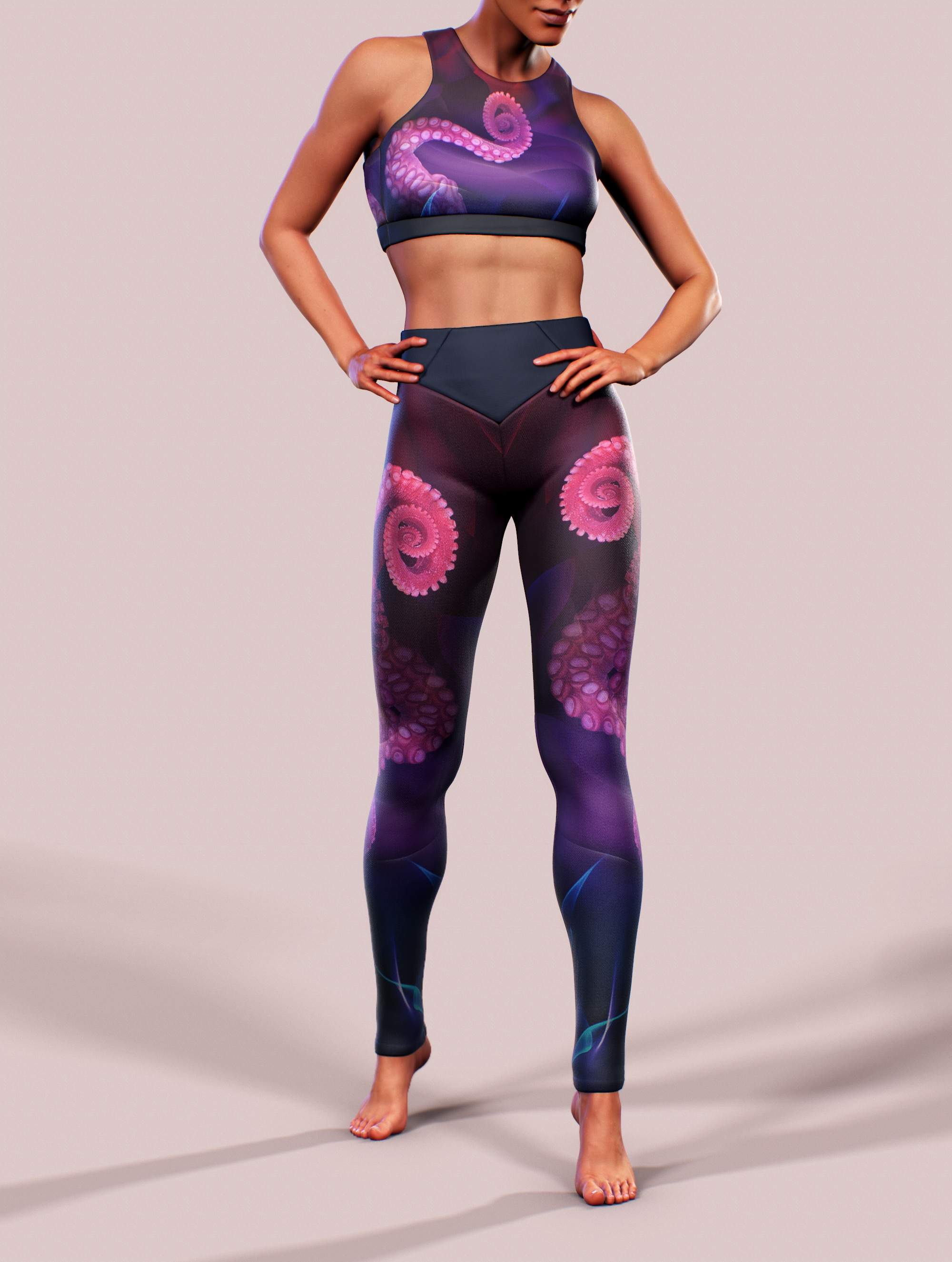 Octopus Haze Leggings-High waisted leggings-bootysculpted