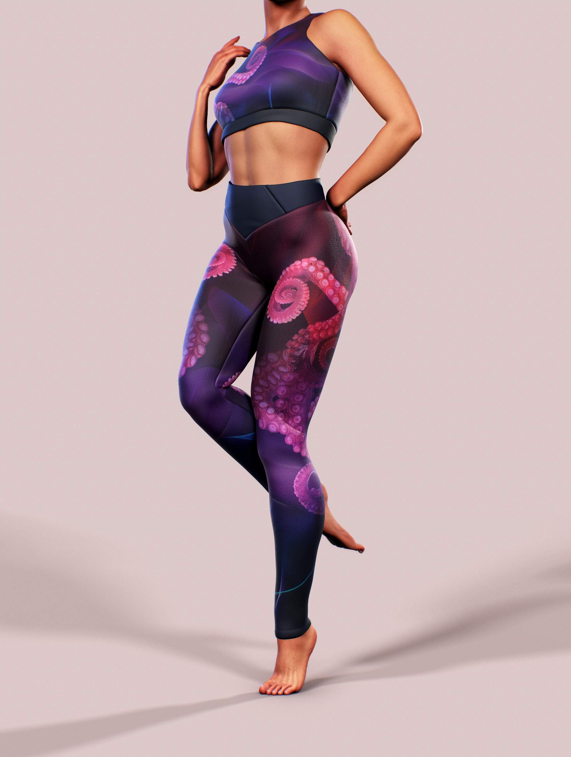 Octopus Haze Leggings-High waisted leggings-bootysculpted
