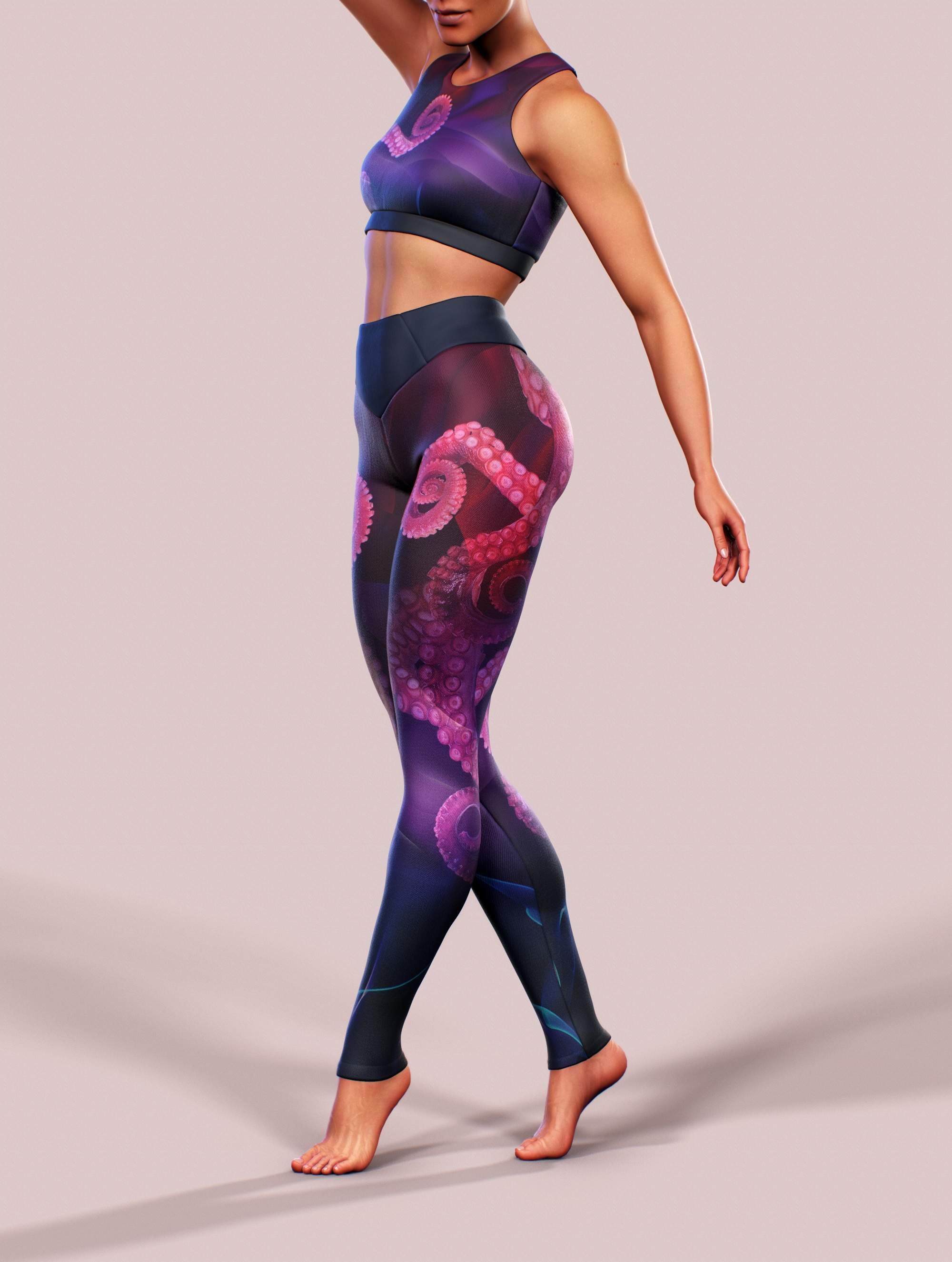 Octopus Haze Leggings-High waisted leggings-bootysculpted