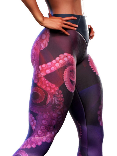 Purple Octopus Leggings with Tentacles