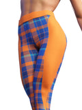 Orange-Blue Plaid Leggings